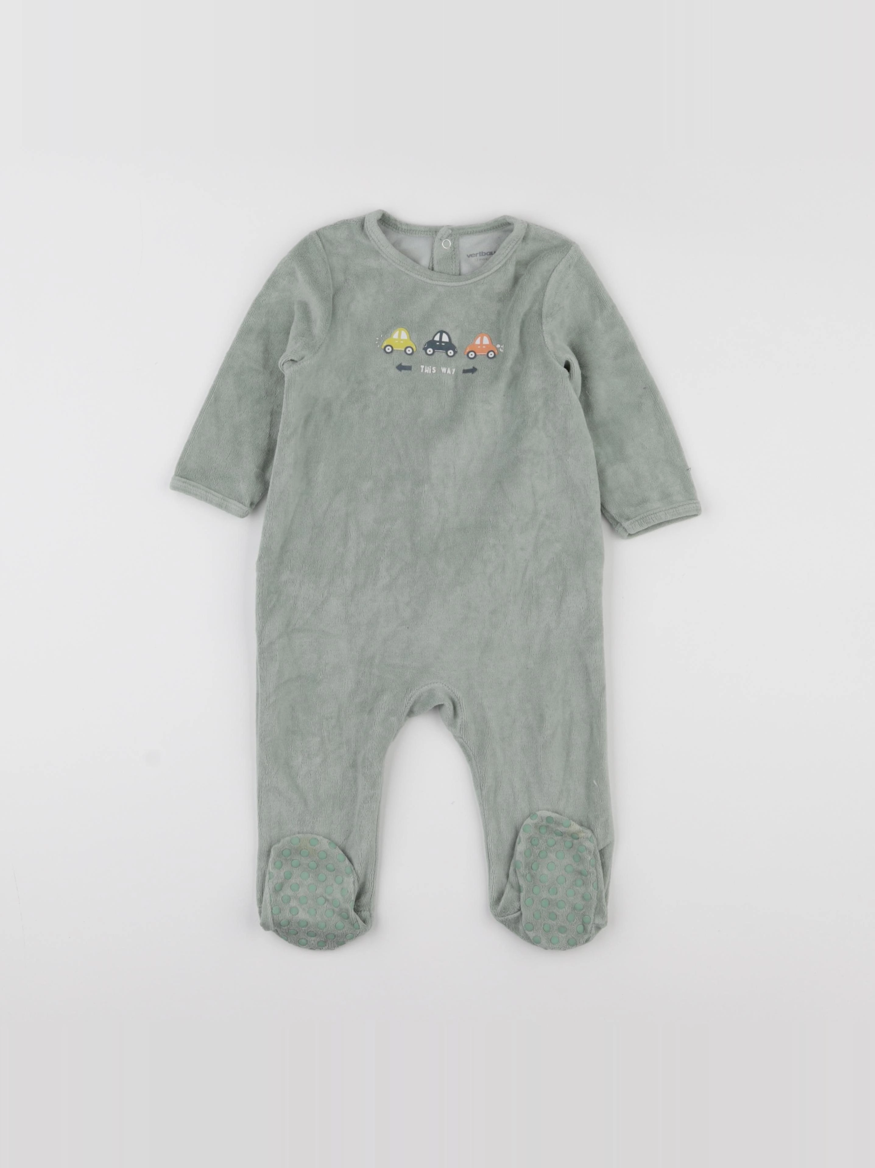 Vertbaudet - pyjama velours vert - 12 mois
