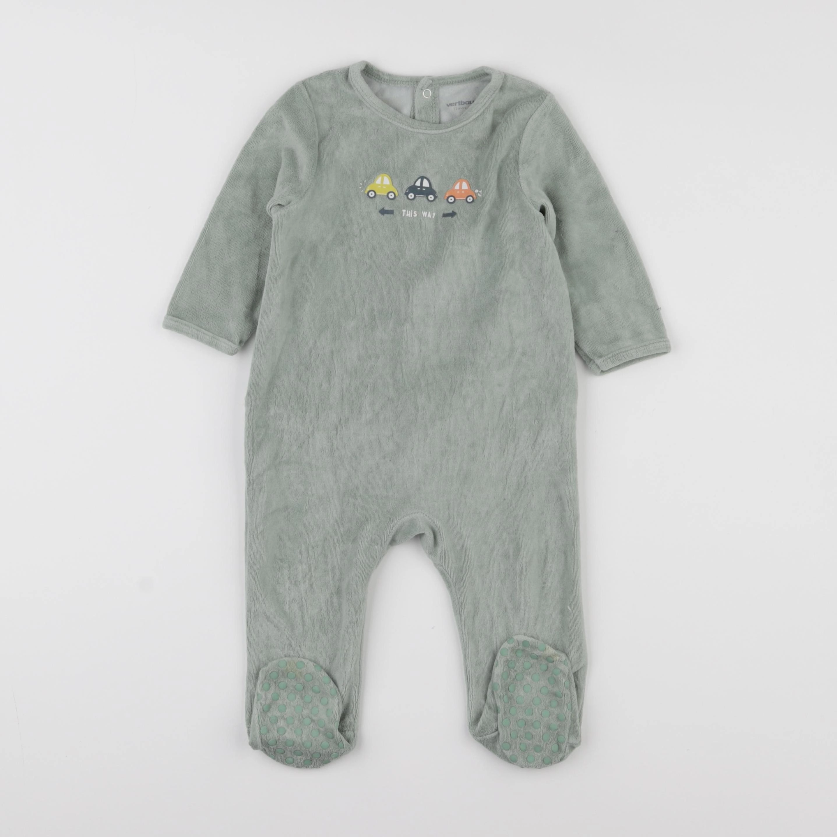 Vertbaudet - pyjama velours vert - 12 mois