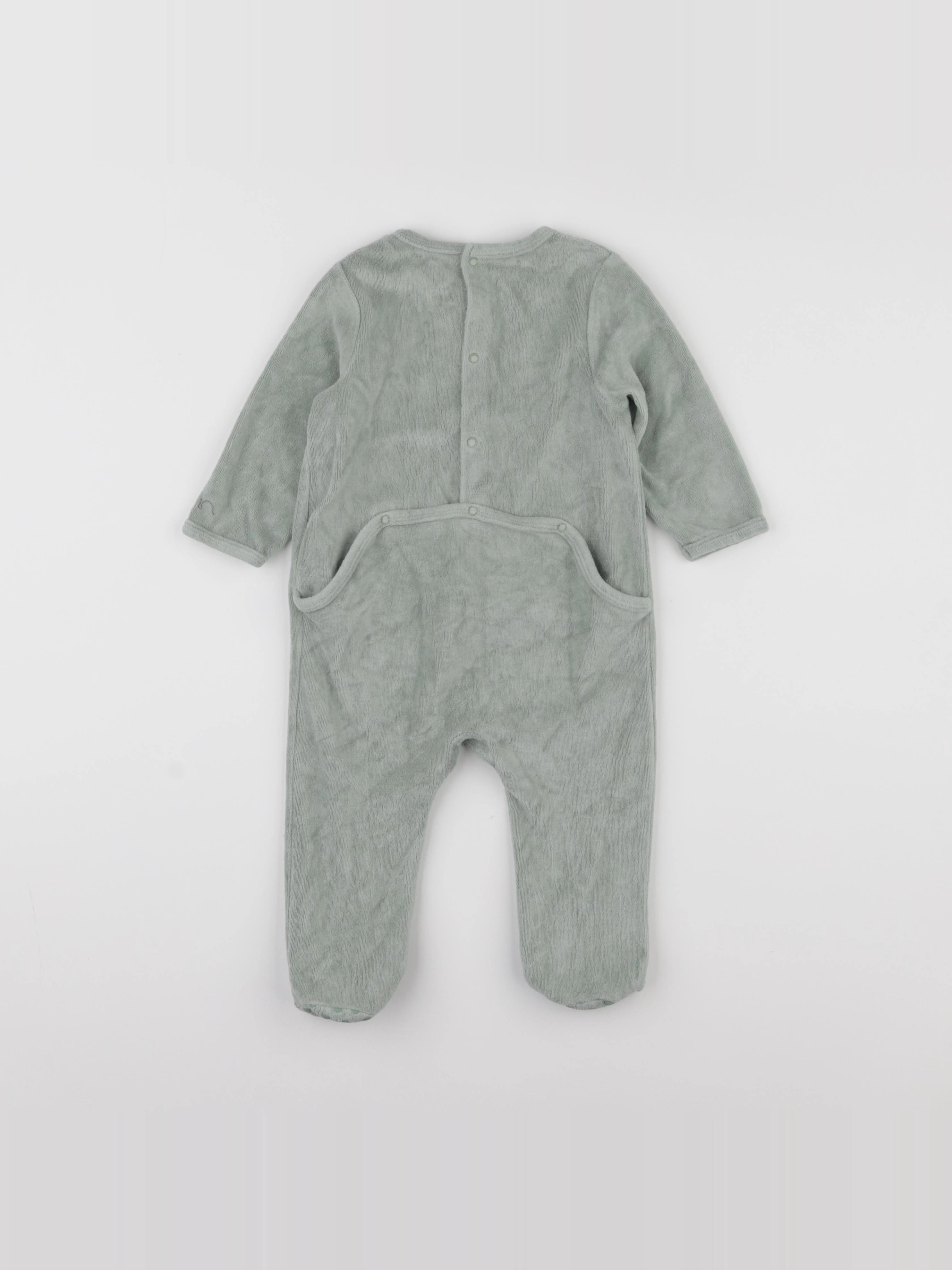 Vertbaudet - pyjama velours vert - 12 mois