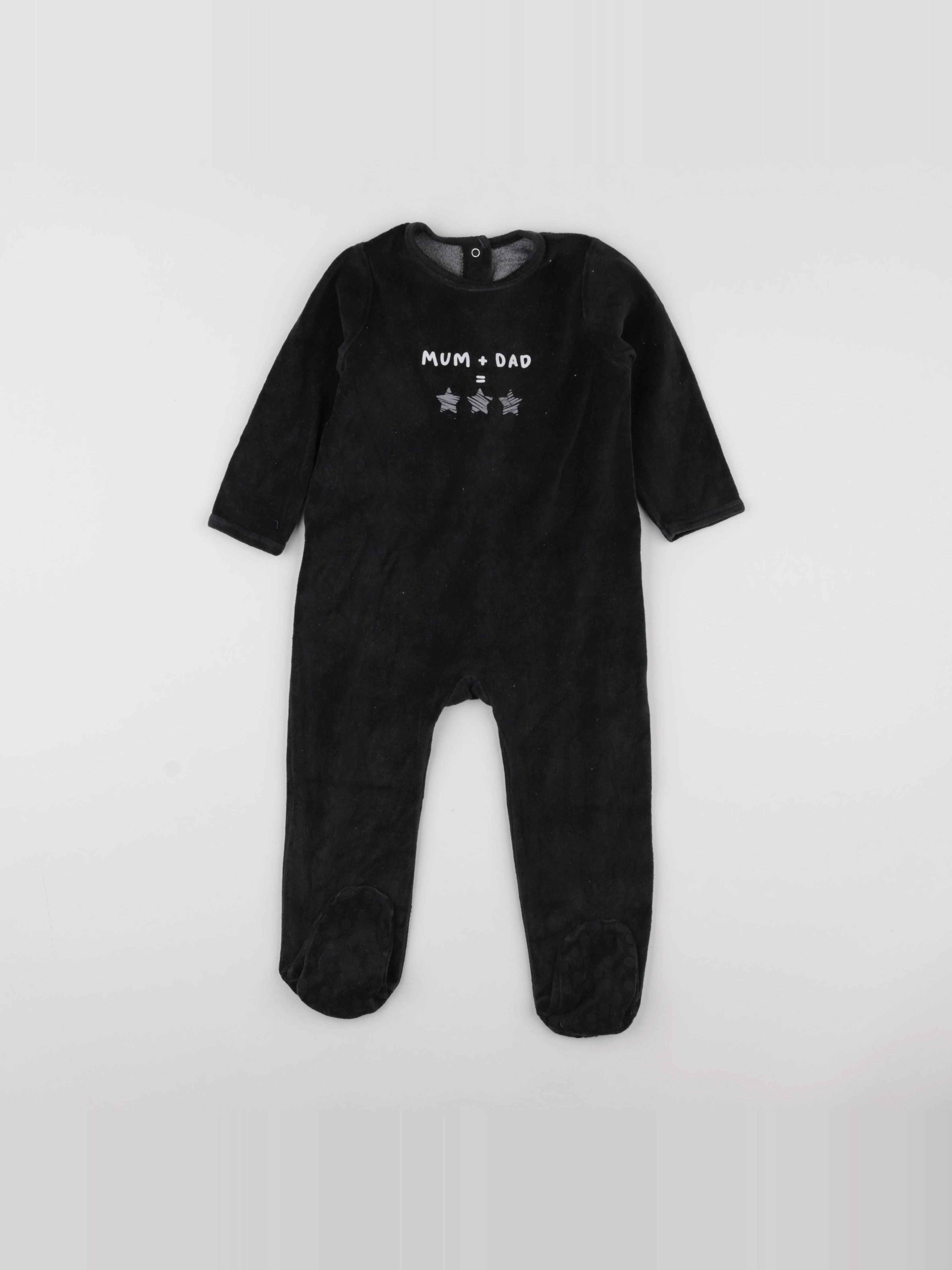 Vertbaudet - pyjama velours noir - 2 ans