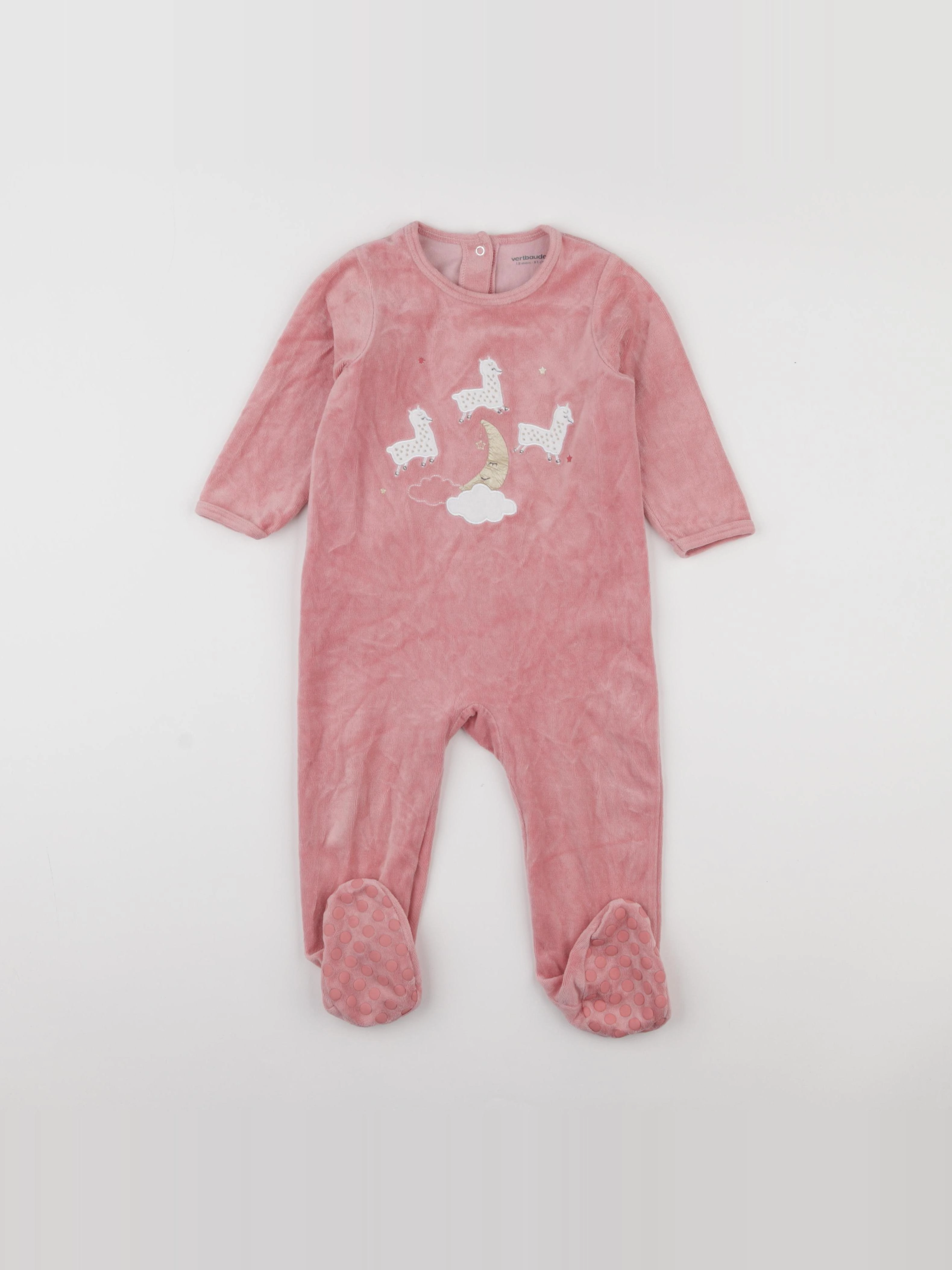 Vertbaudet - pyjama velours rose - 18 mois