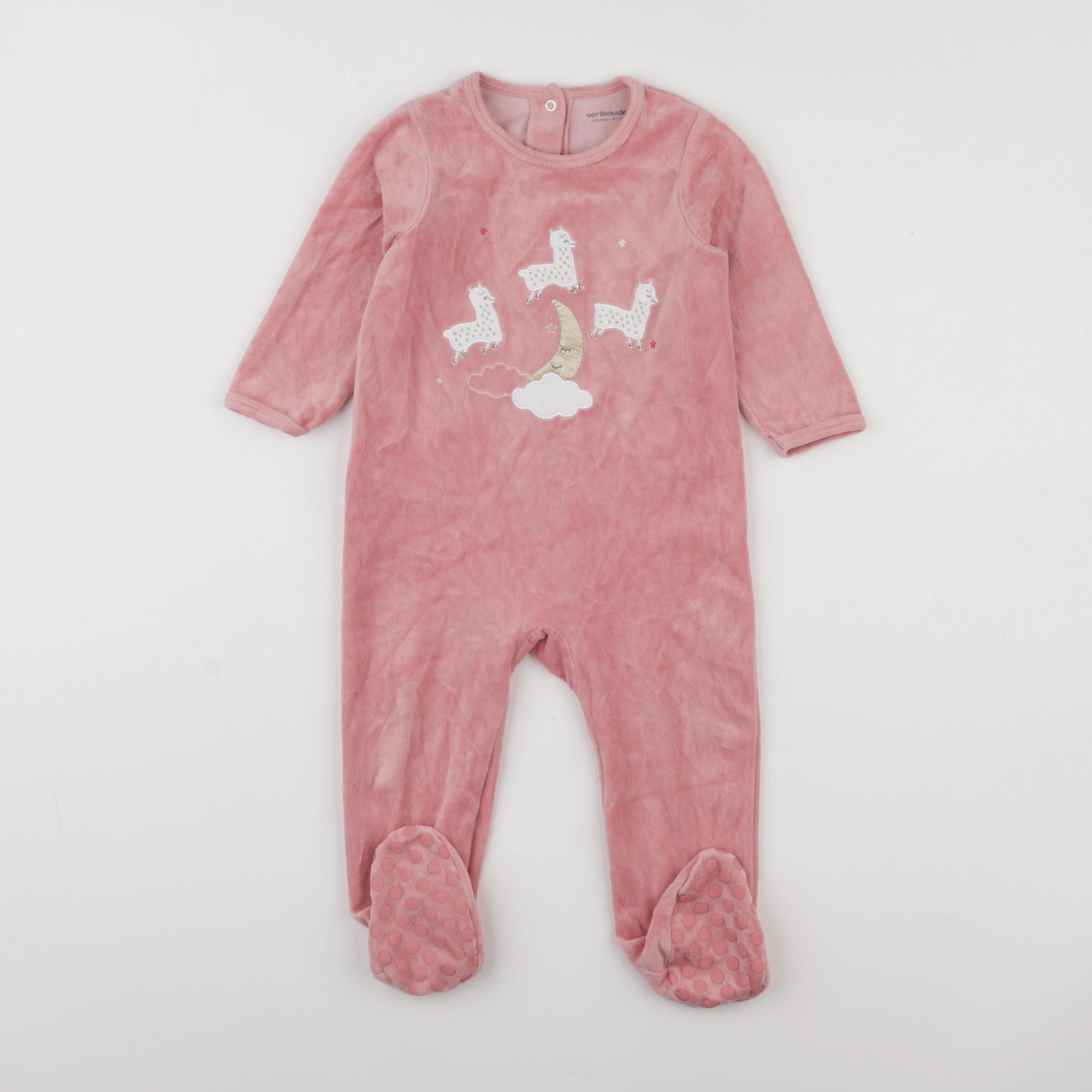Vertbaudet - pyjama velours rose - 18 mois