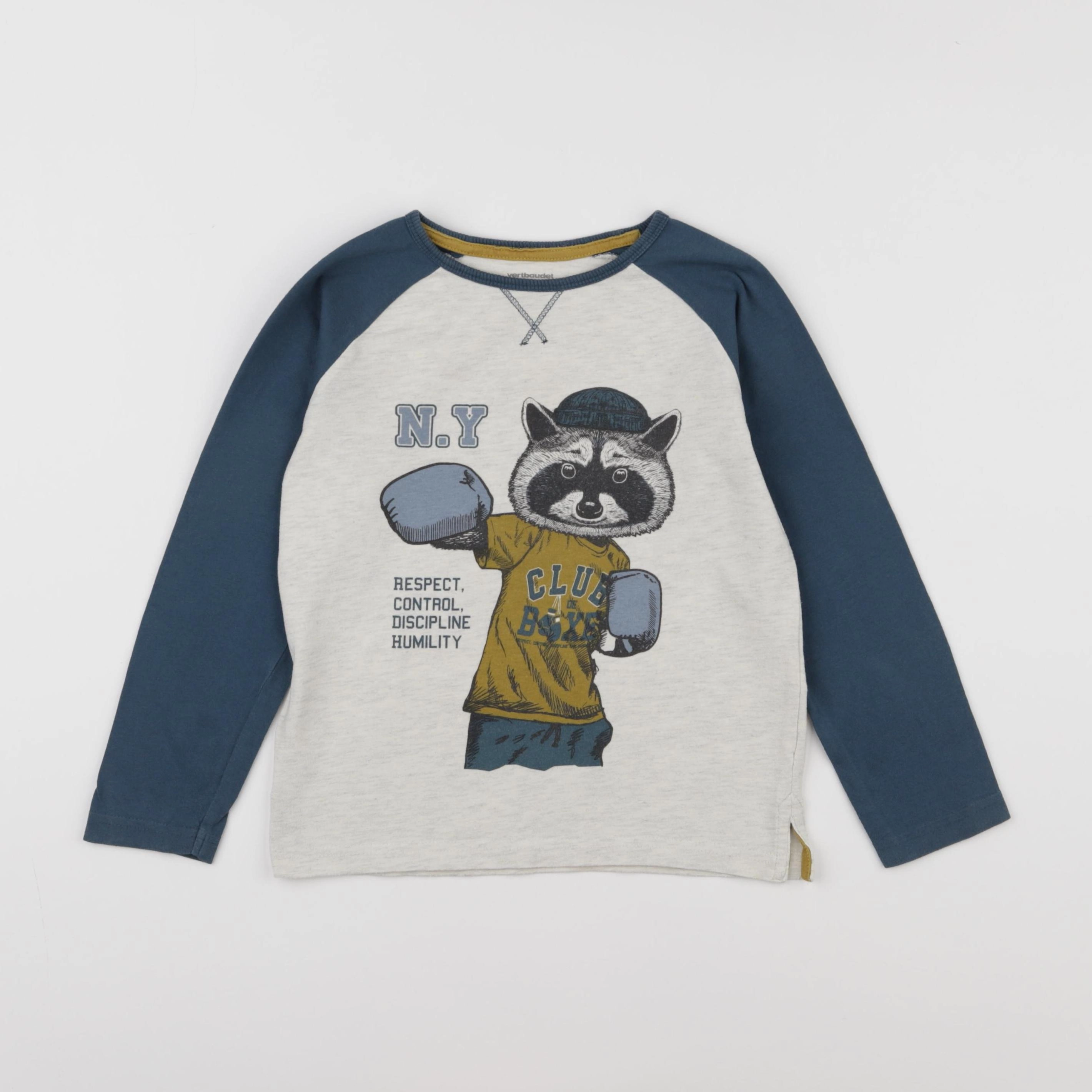 Vertbaudet - tee-shirt bleu, gris - 6 ans