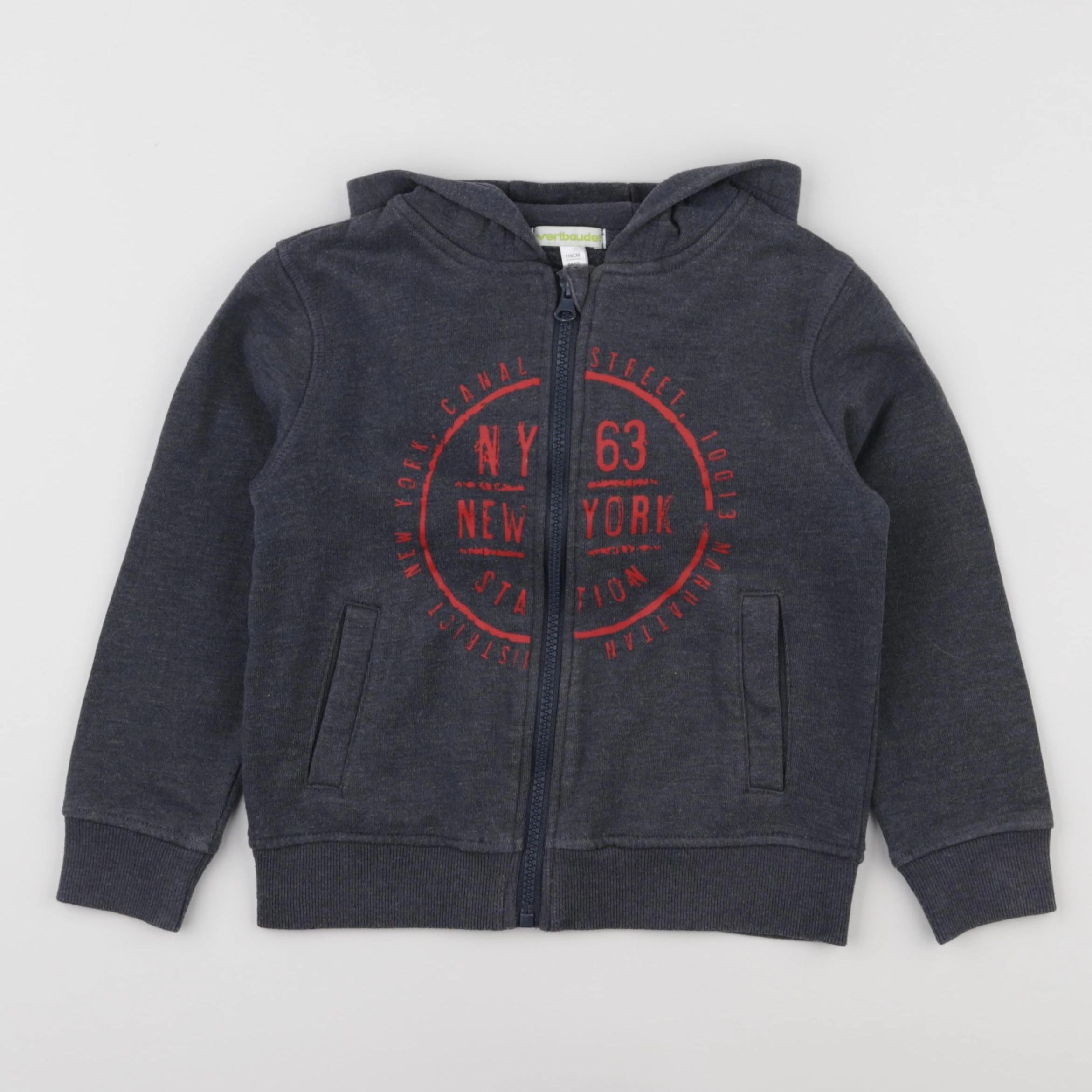Vertbaudet - sweat gris - 6 ans