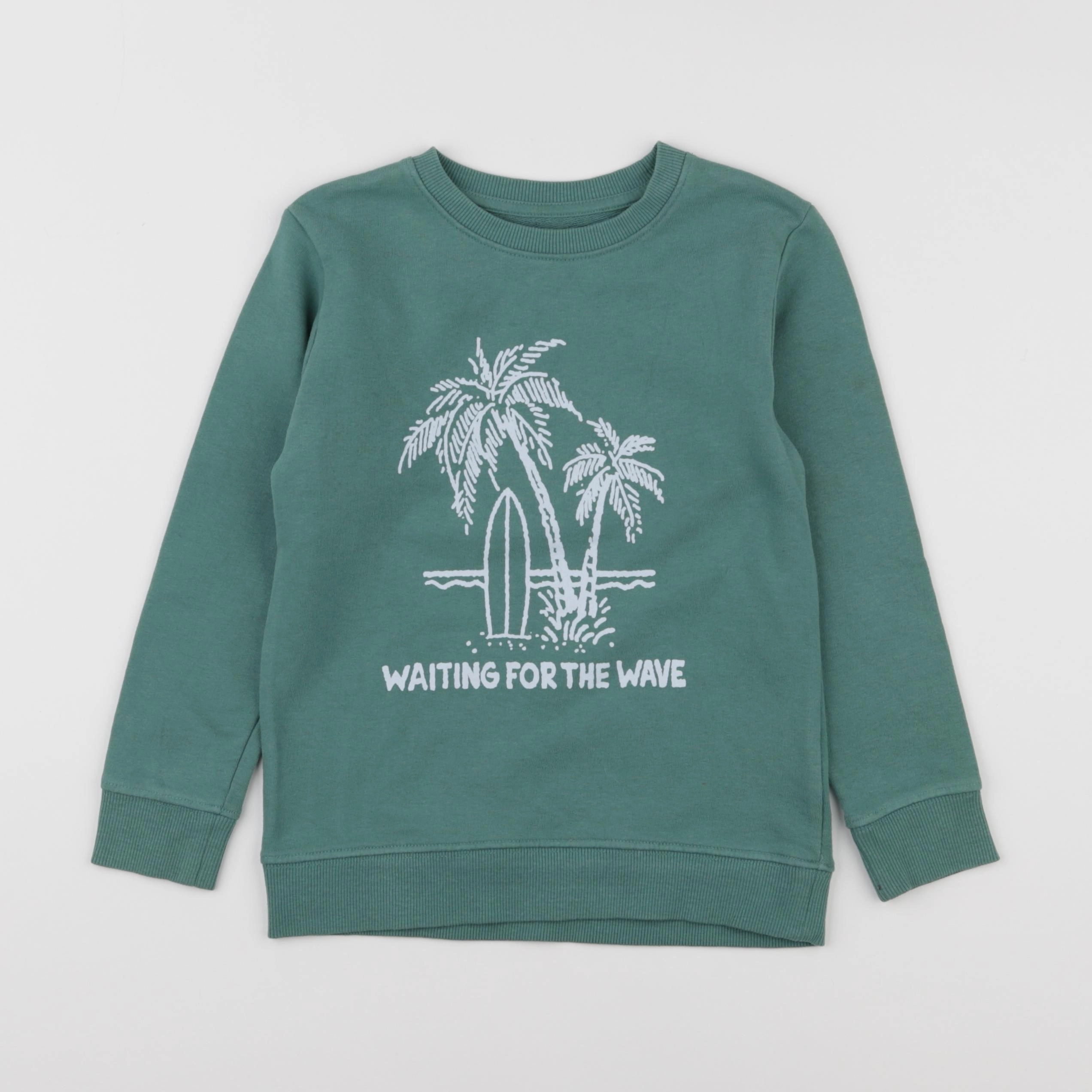 Vertbaudet - sweat vert - 6 ans