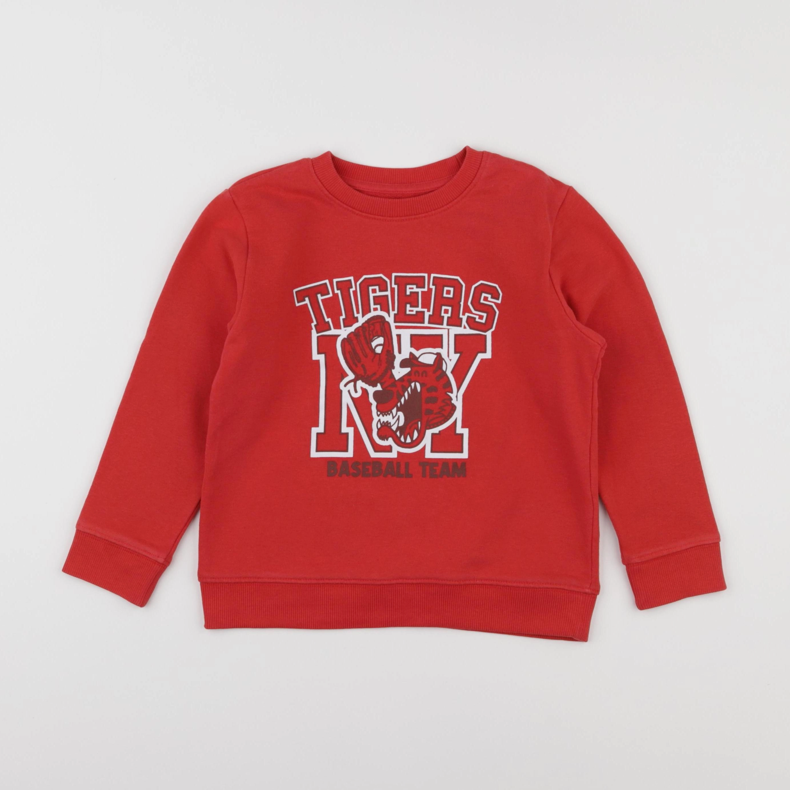 Vertbaudet - sweat rouge - 6 ans