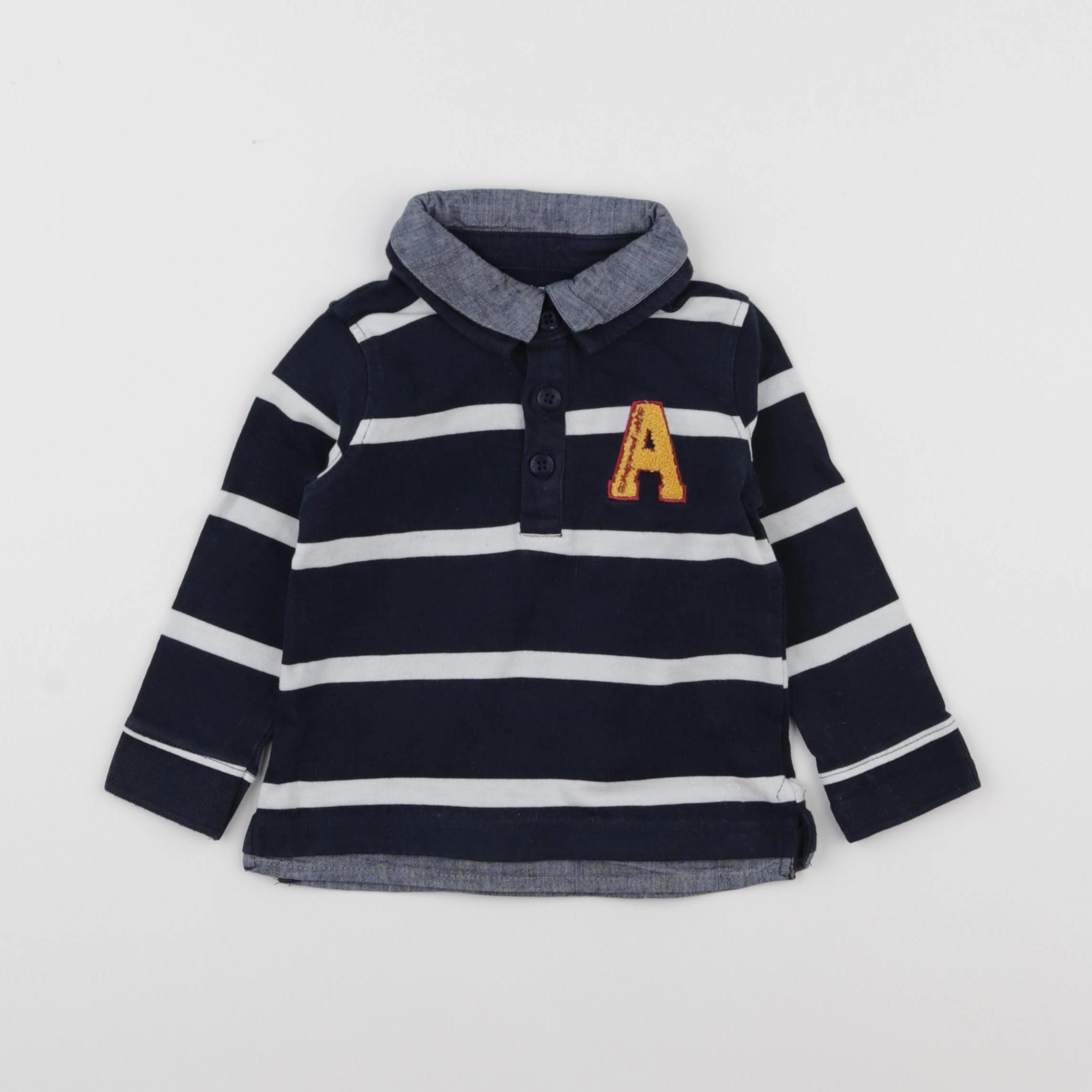 Vertbaudet - polo bleu - 2 ans