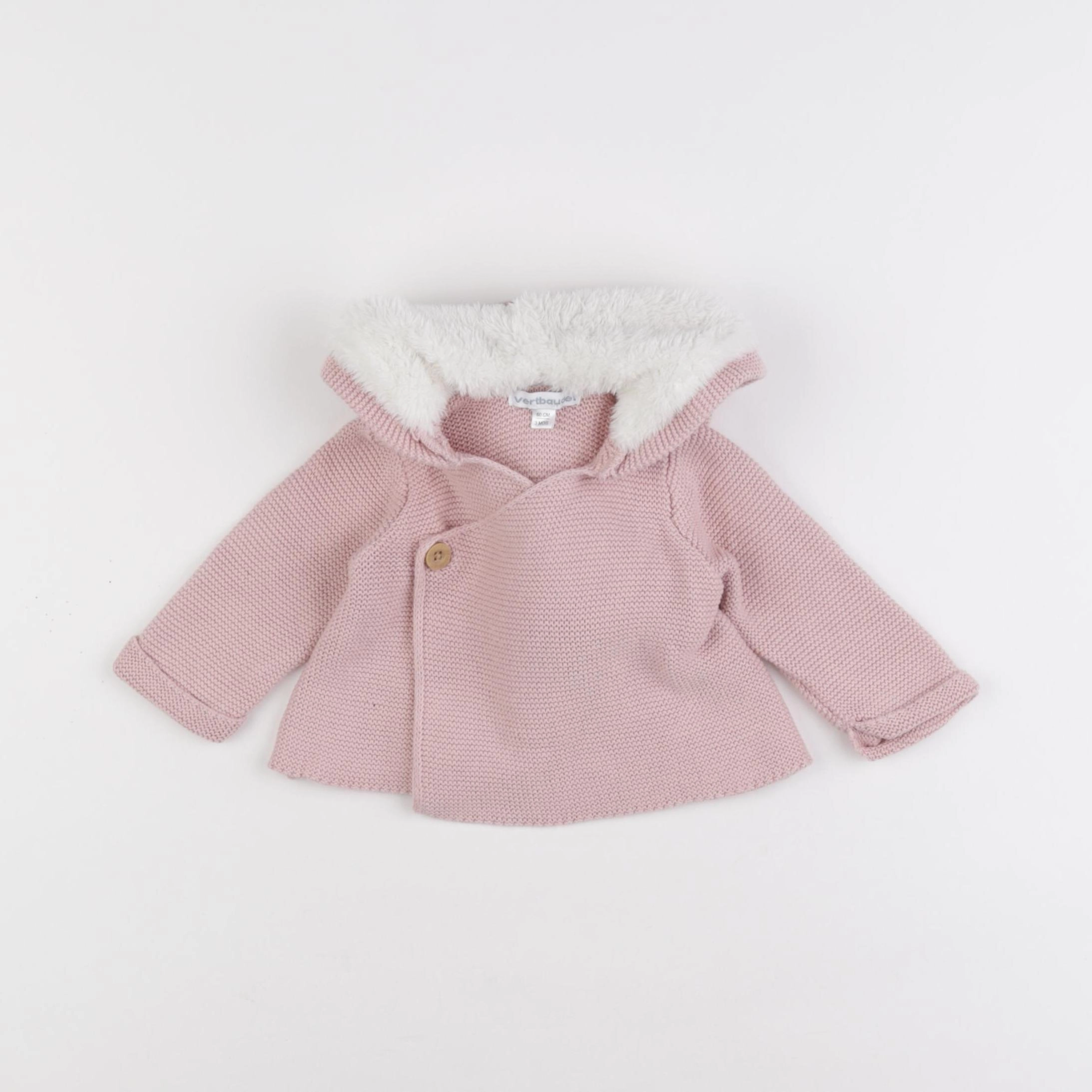 Vertbaudet - veste rose - 3 mois