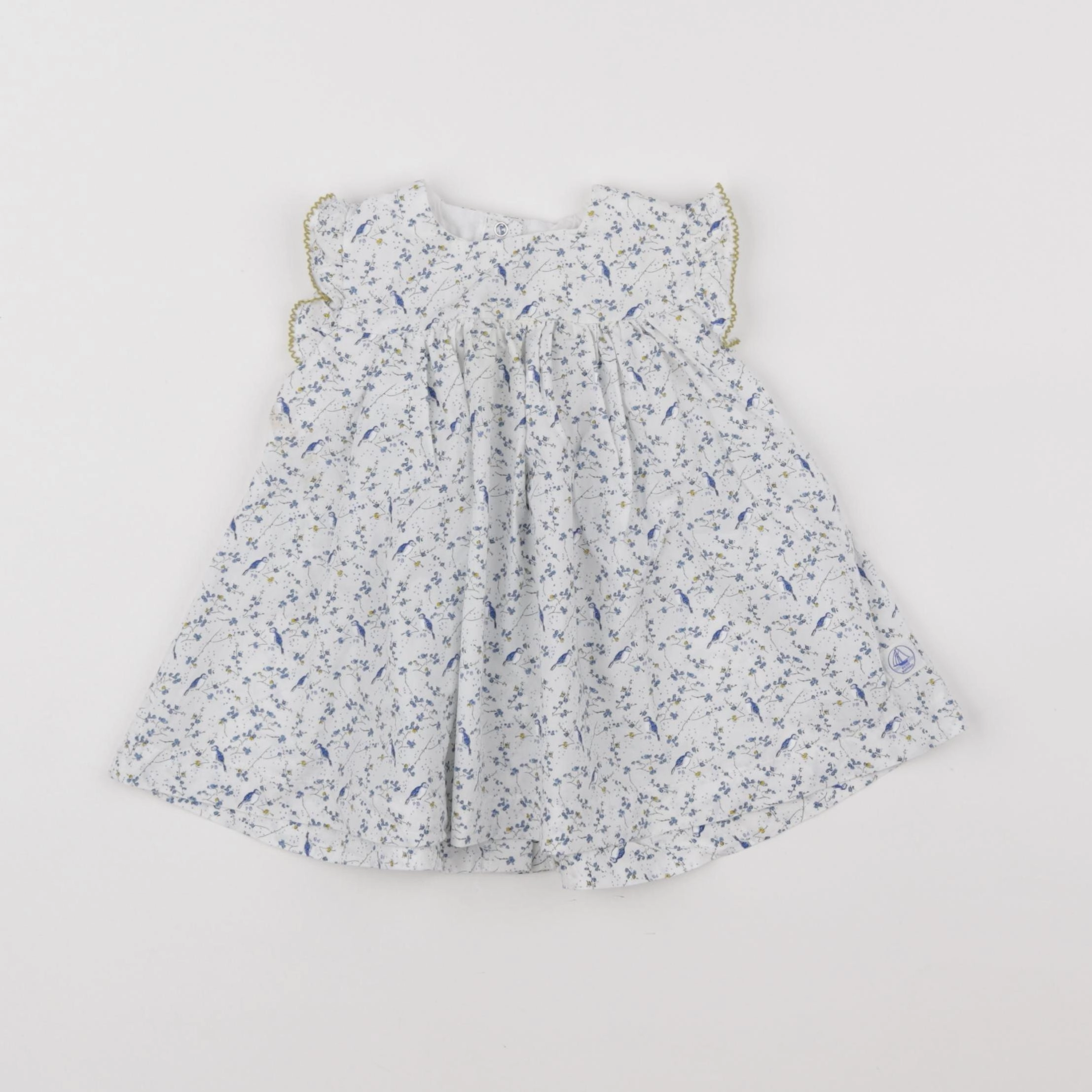 Petit Bateau - robe bleu - 6 mois