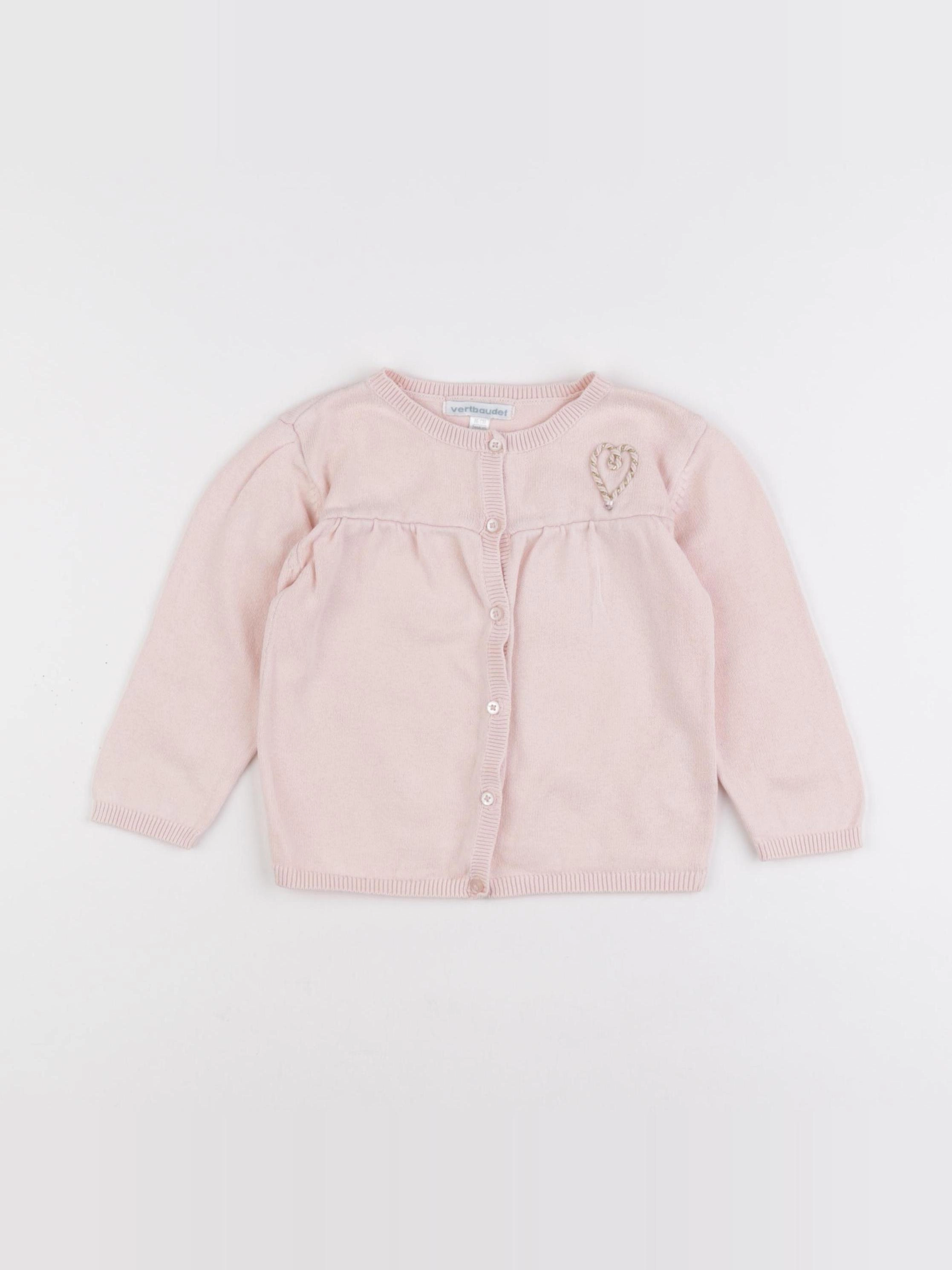Vertbaudet - gilet rose - 24 mois