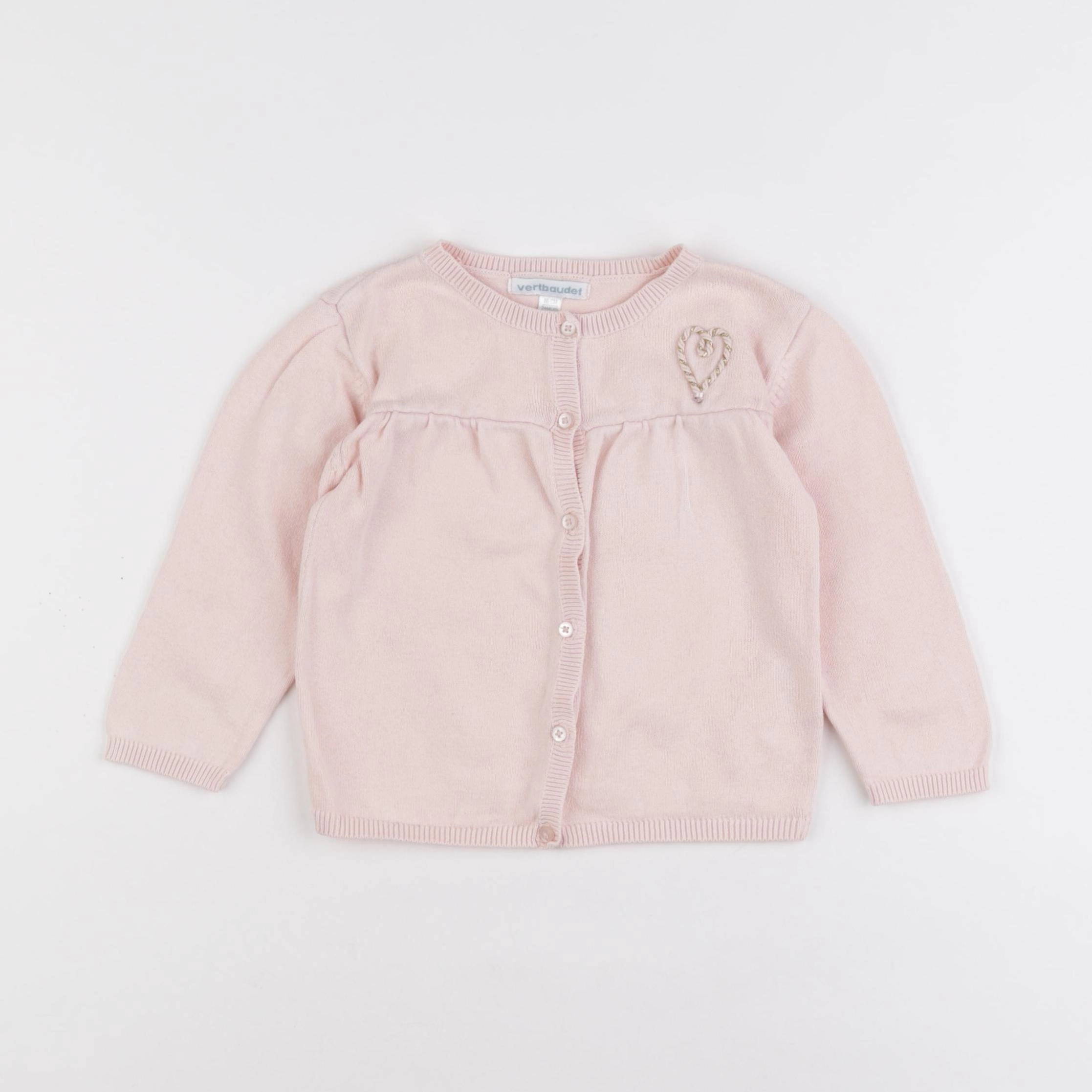 Vertbaudet - gilet rose - 24 mois