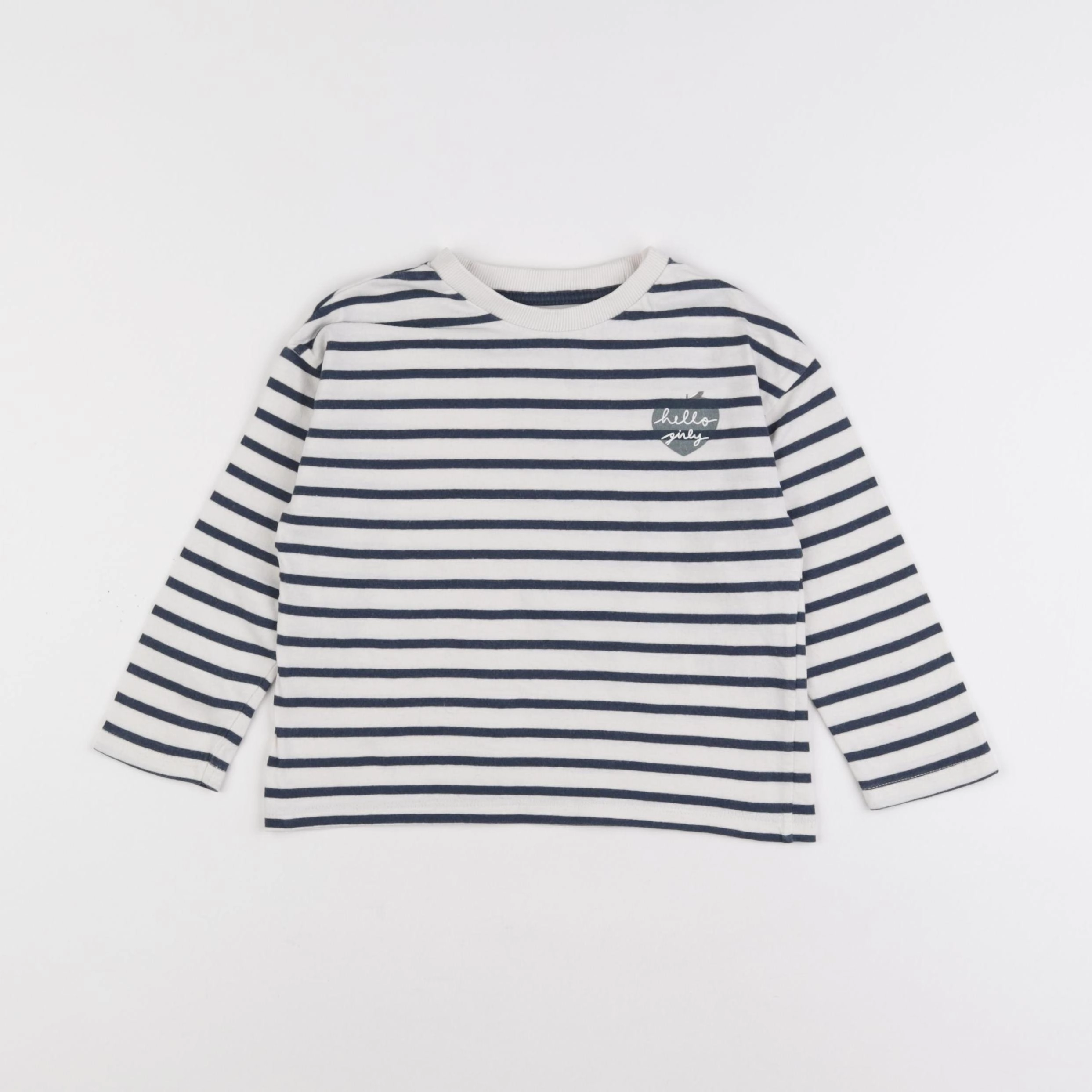 Vertbaudet - tee-shirt blanc, bleu - 4 ans