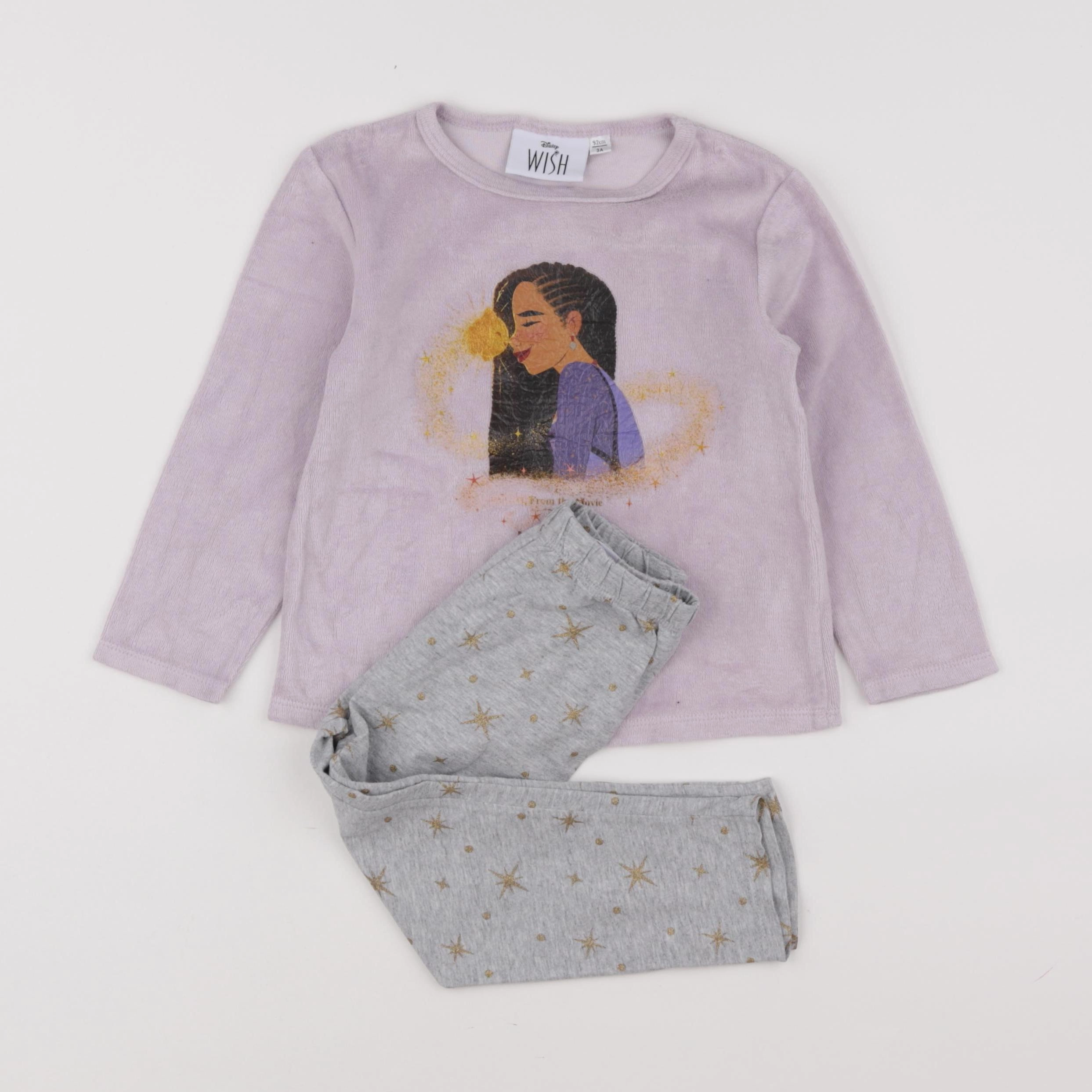 Vertbaudet - pyjama velours violet - 36 mois