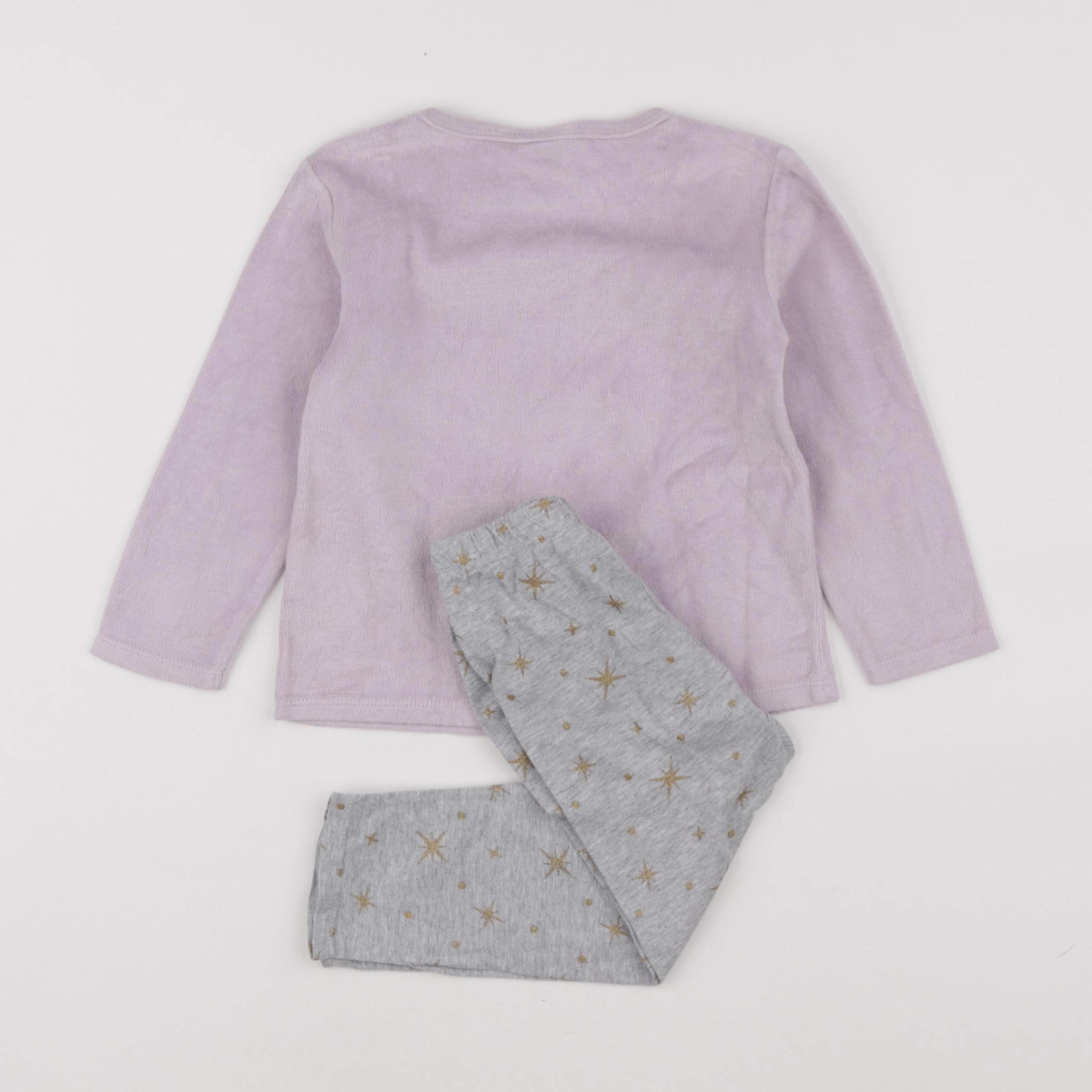 Vertbaudet - pyjama velours violet - 36 mois