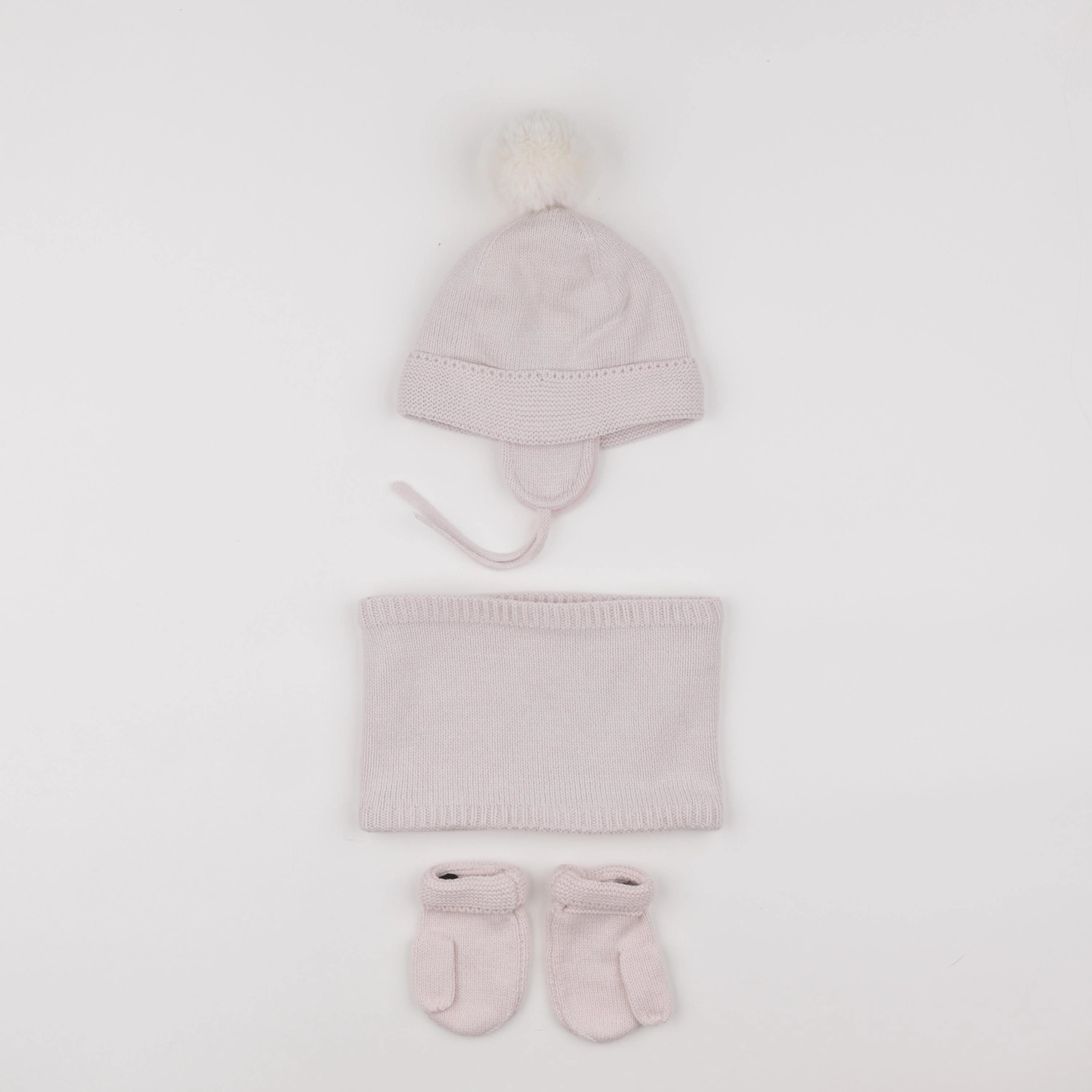 Vertbaudet - ensemble bonnet/moufles/tour de cou rose - 2/3 ans