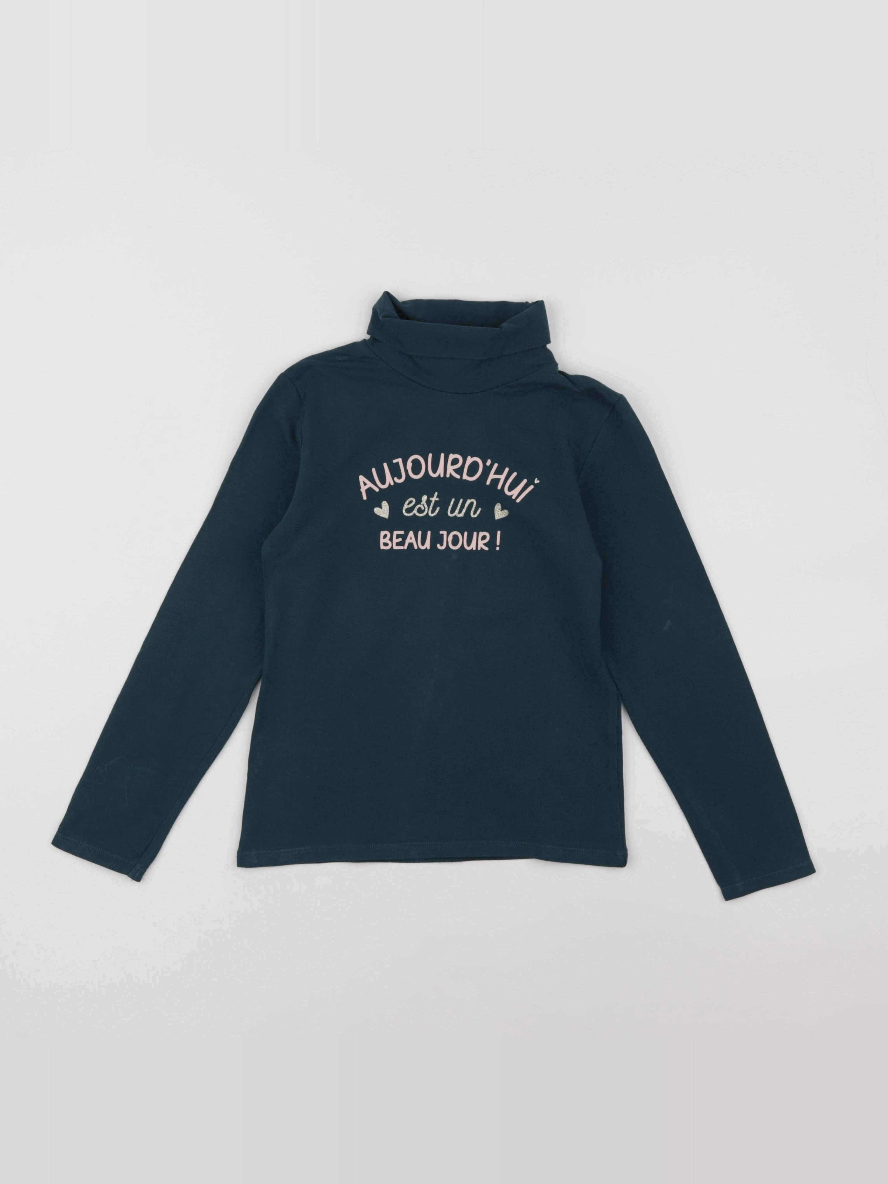 Vertbaudet - sous-pull vert - 8 ans