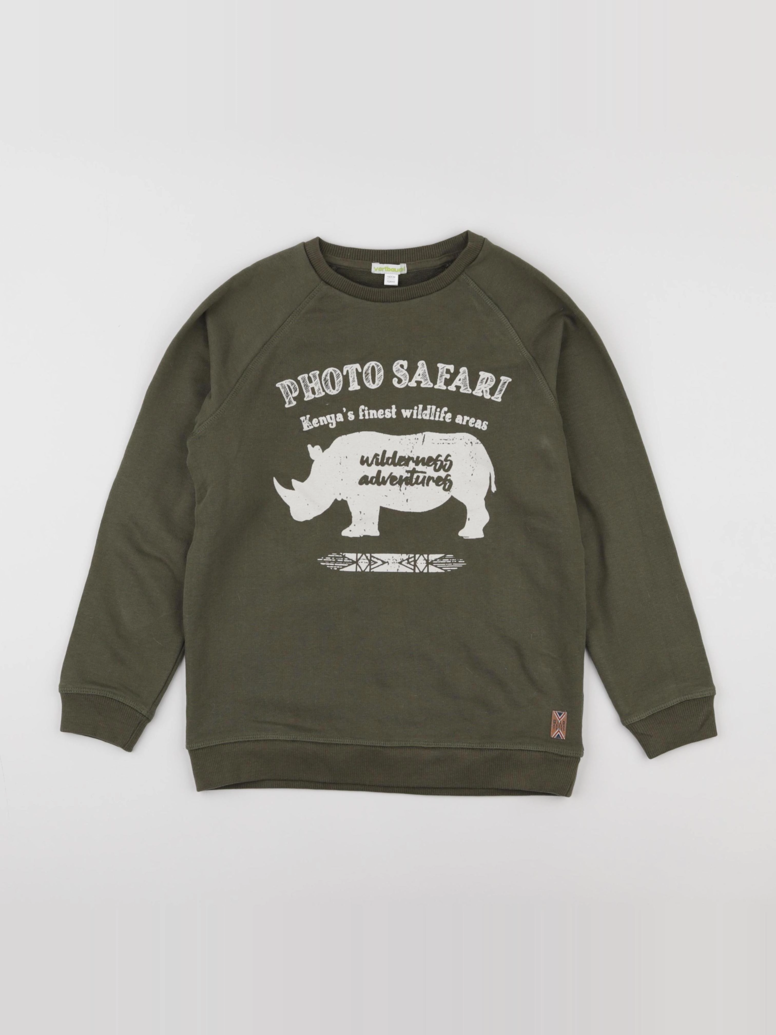 Vertbaudet - sweat vert - 10 ans