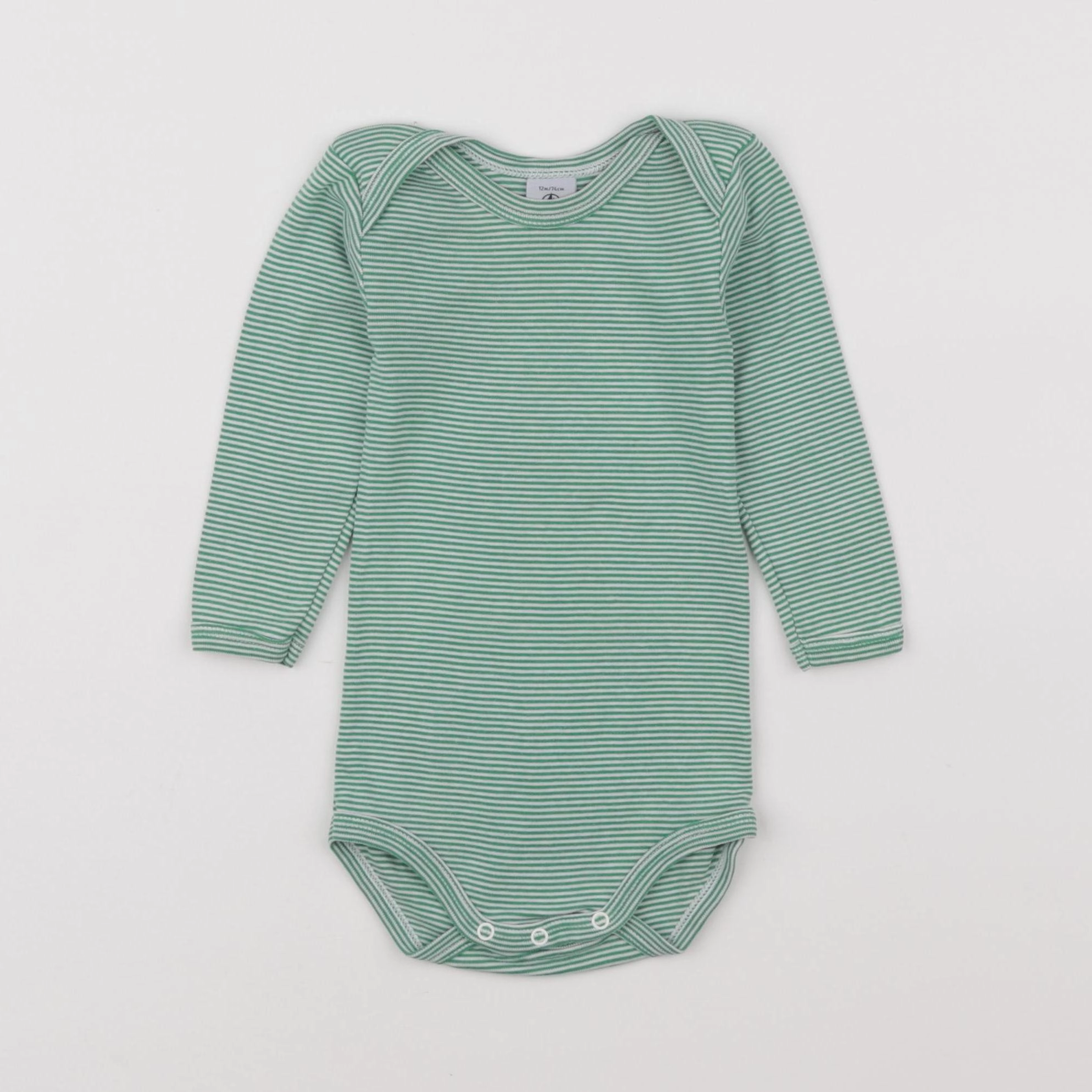 Petit Bateau - body vert - 12 mois