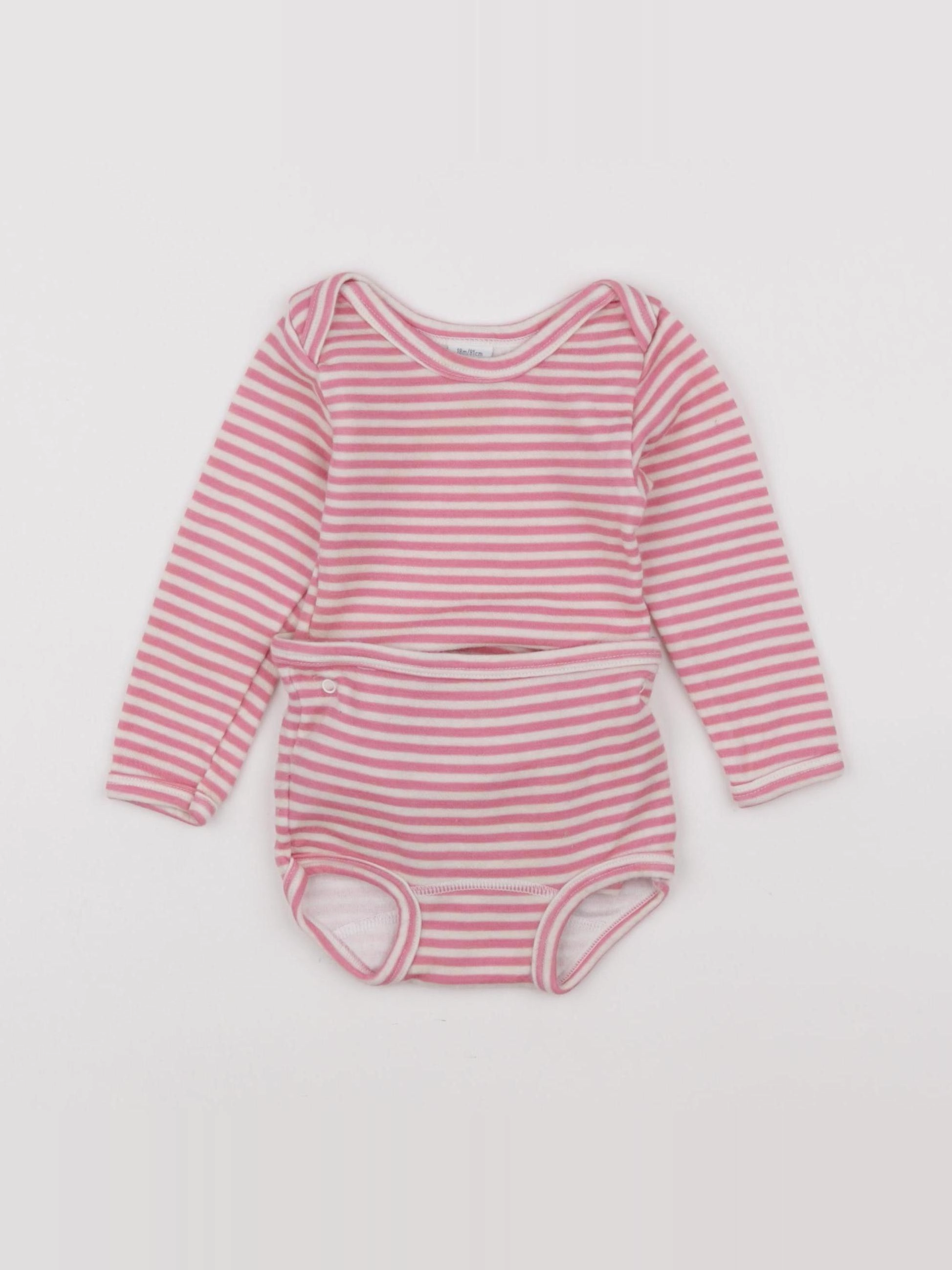 Petit Bateau - ensemble rose - 18 mois