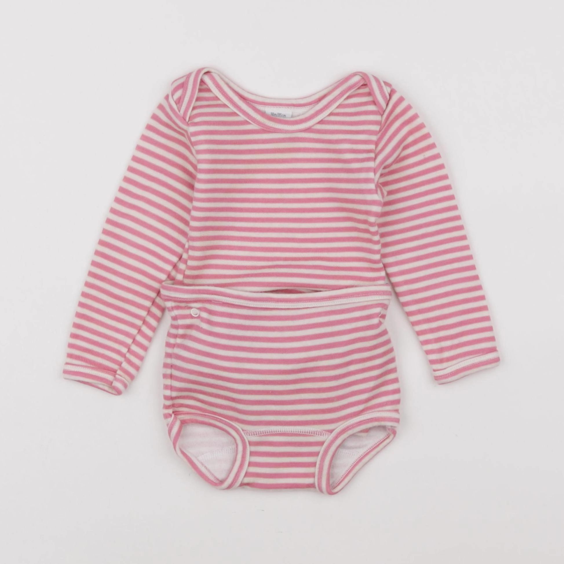 Petit Bateau - ensemble rose - 18 mois
