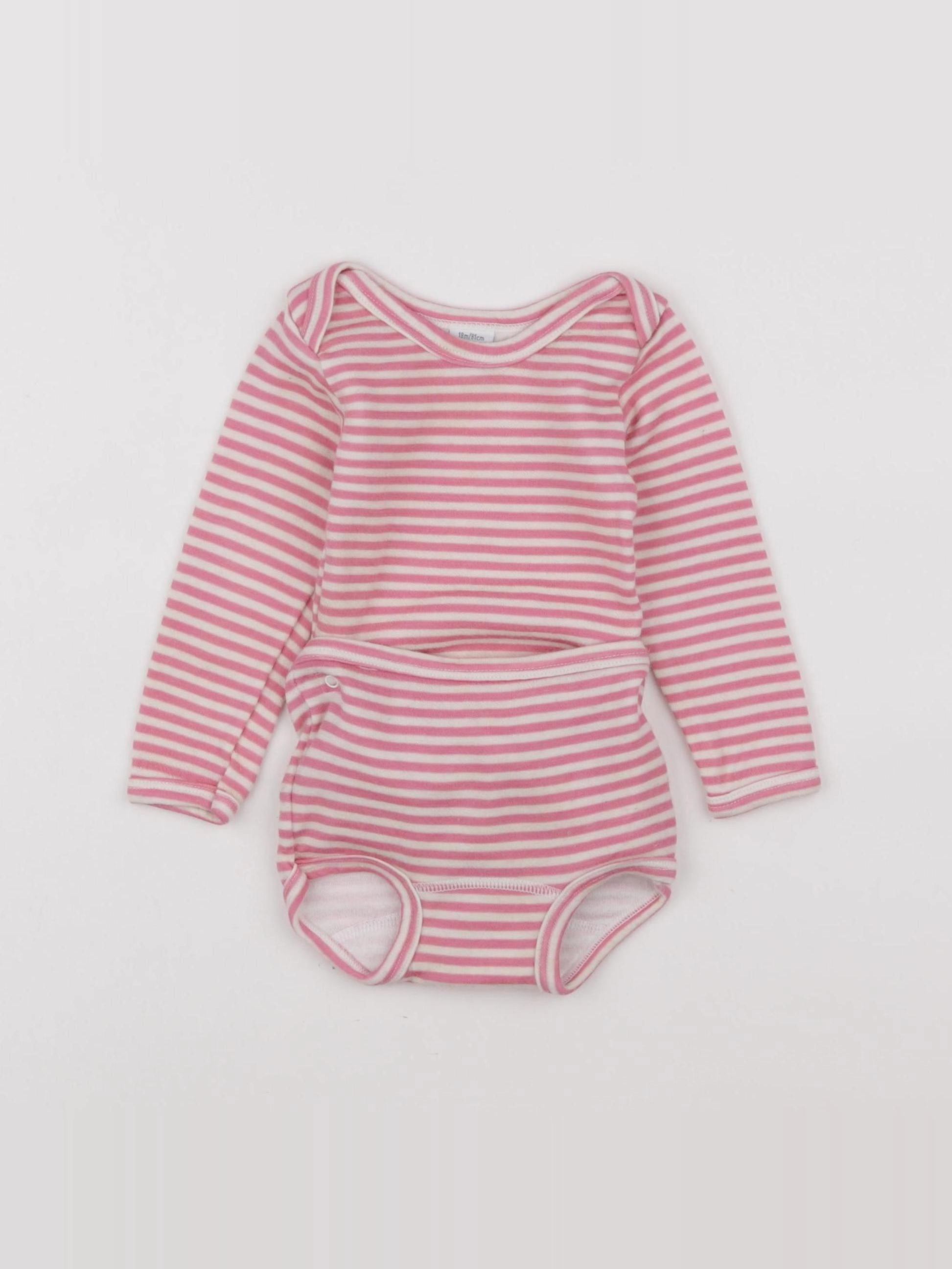 Petit Bateau - ensemble rose - 18 mois