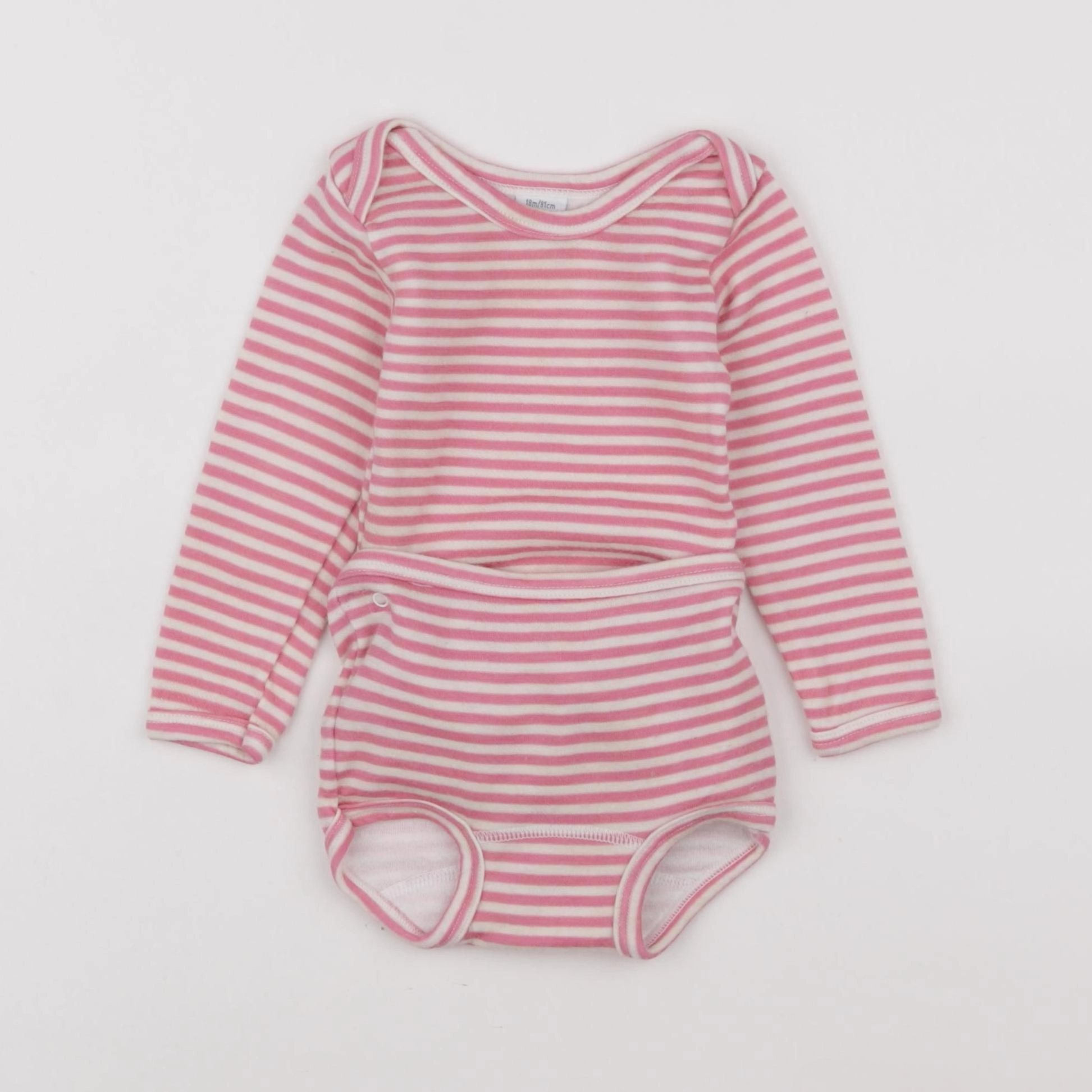 Petit Bateau - ensemble rose - 18 mois