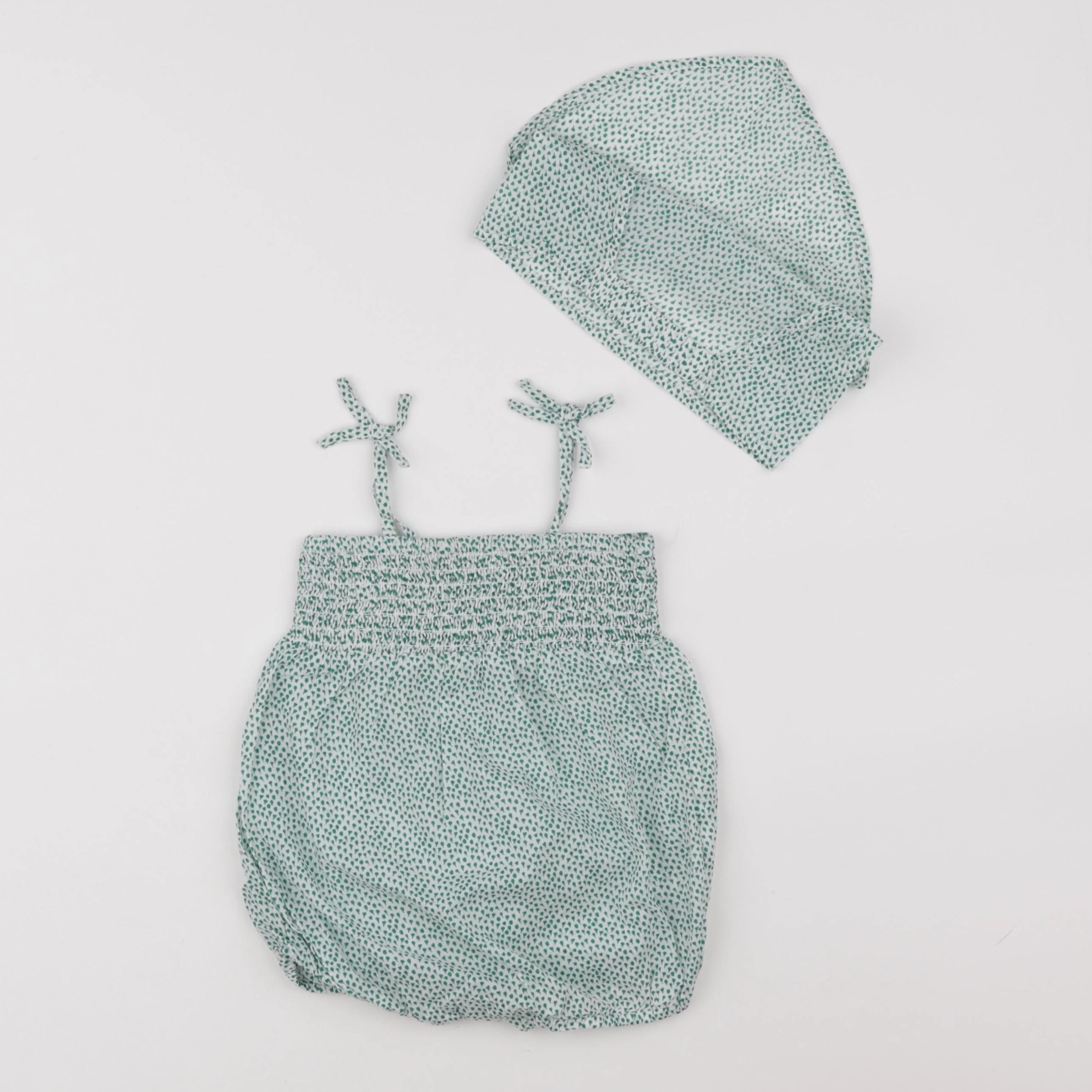Boutchou - ensemble combinaison courte vert - 6 mois