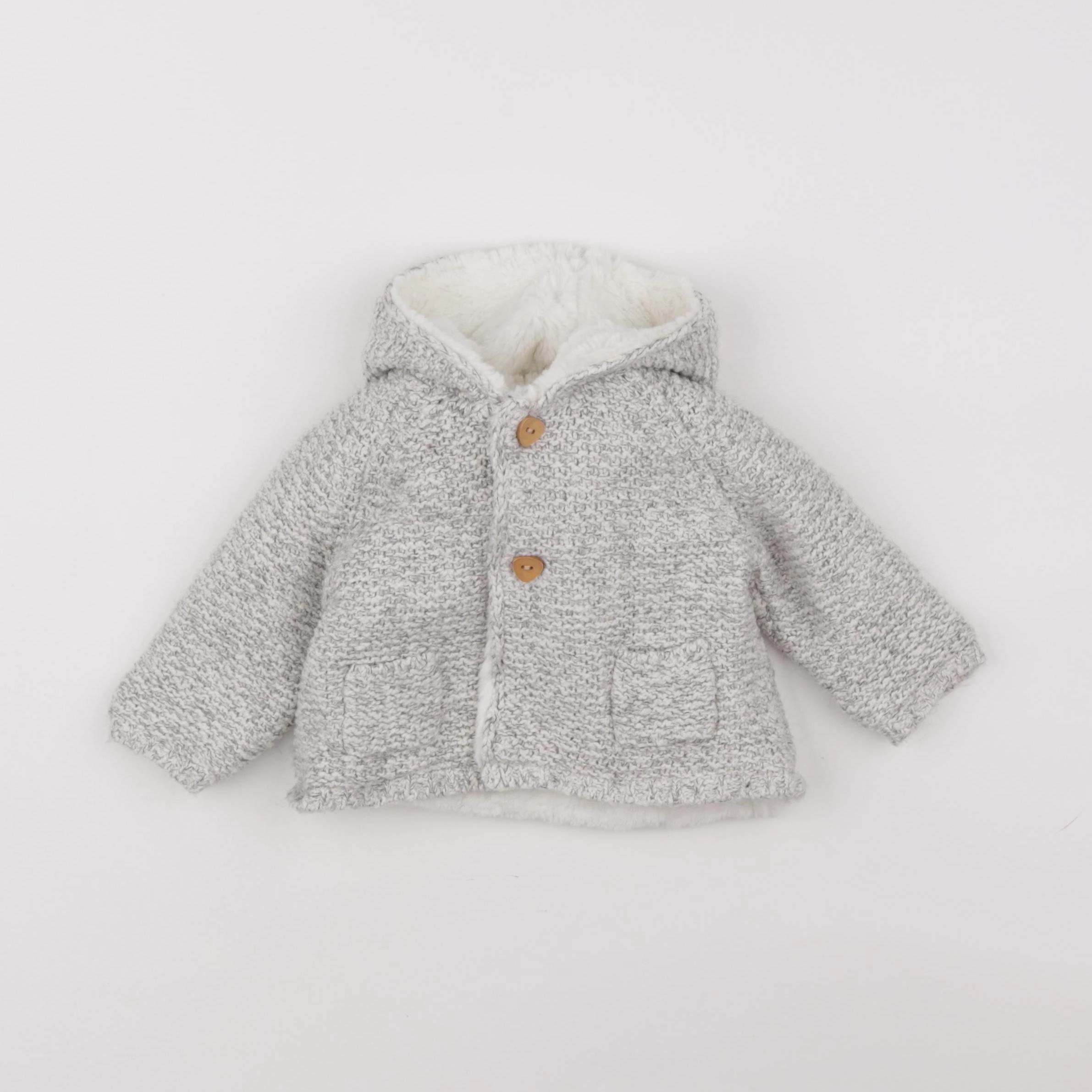 Zara - gilet gris - 3/6 mois