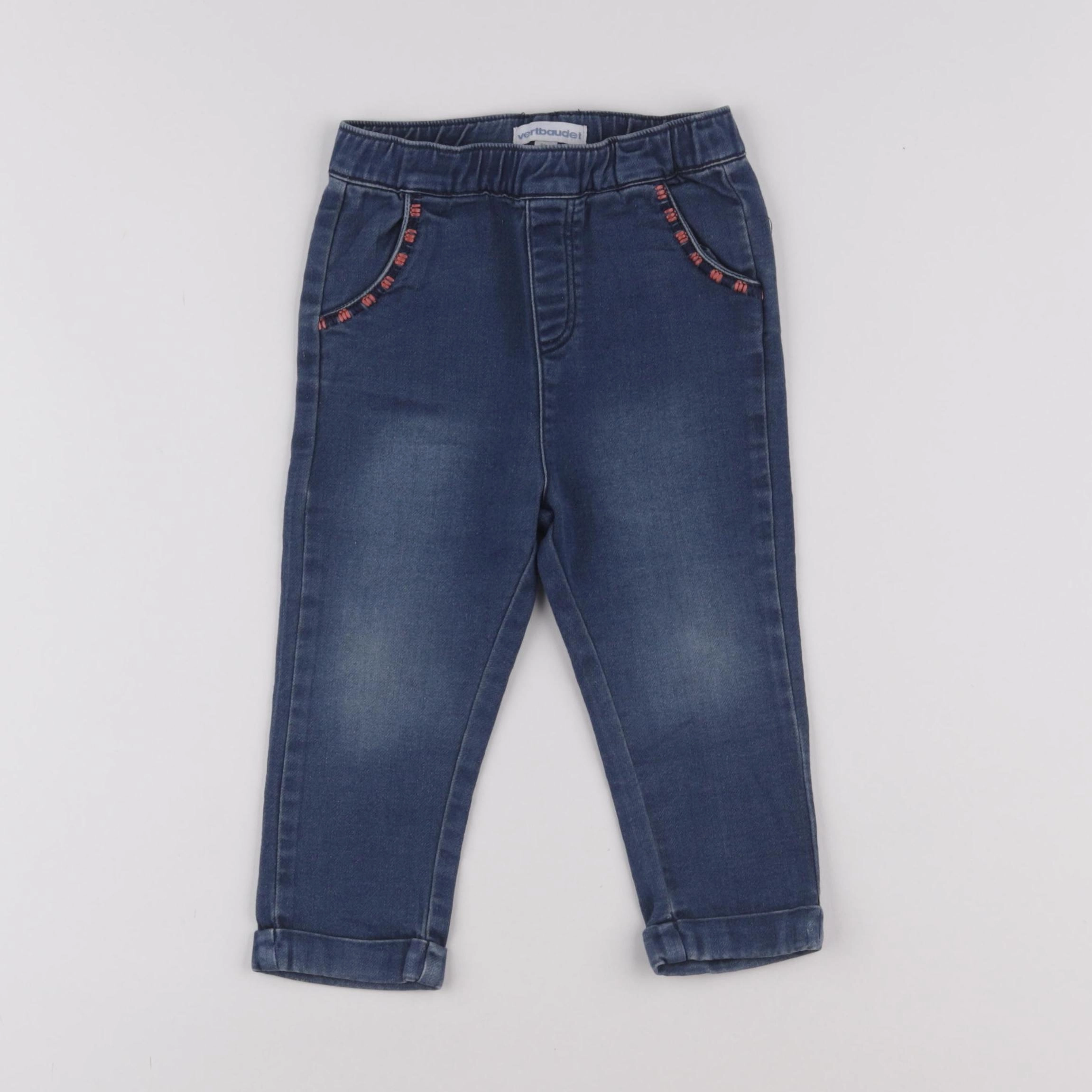 Vertbaudet - pantalon bleu - 2 ans