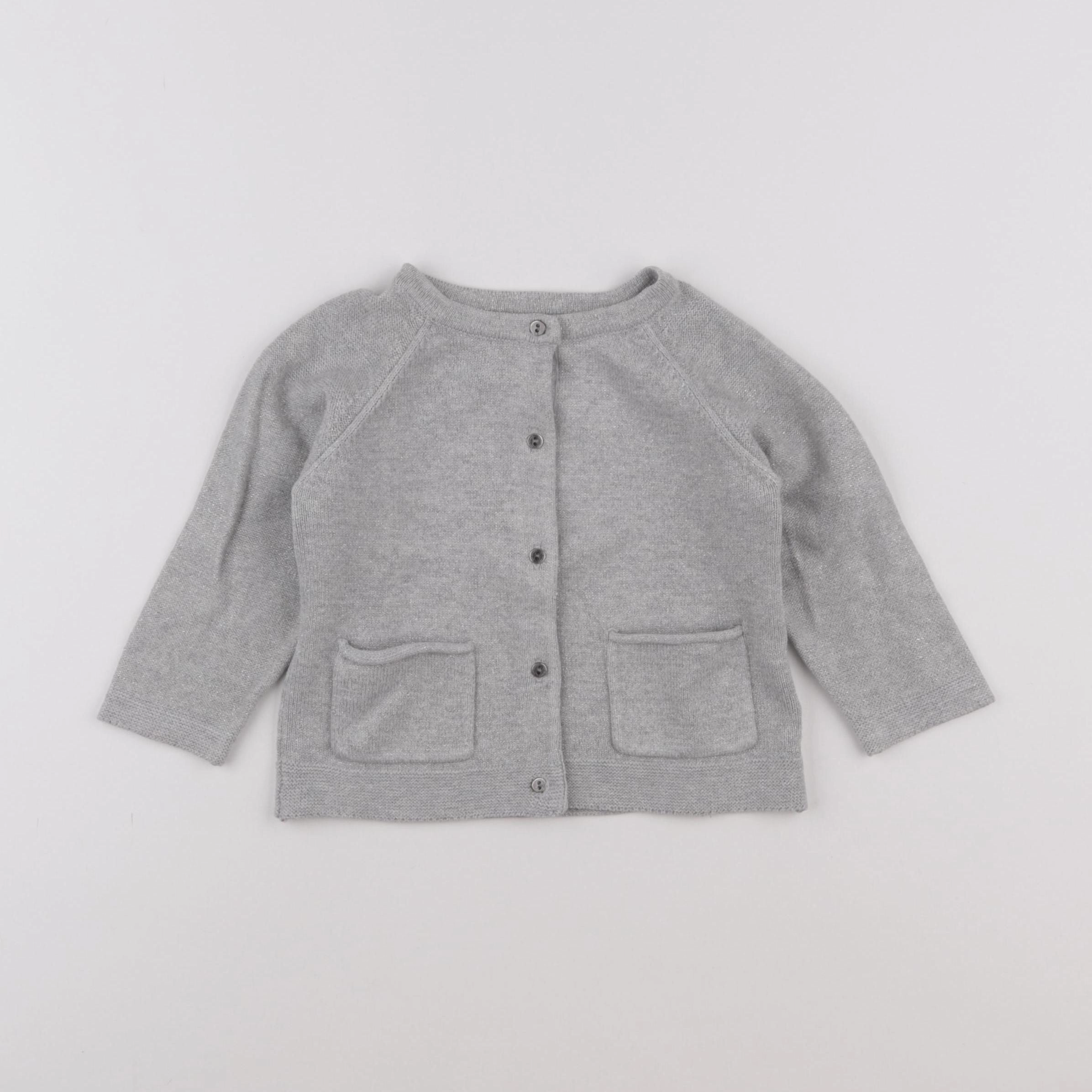 Vertbaudet - gilet argent - 18 mois
