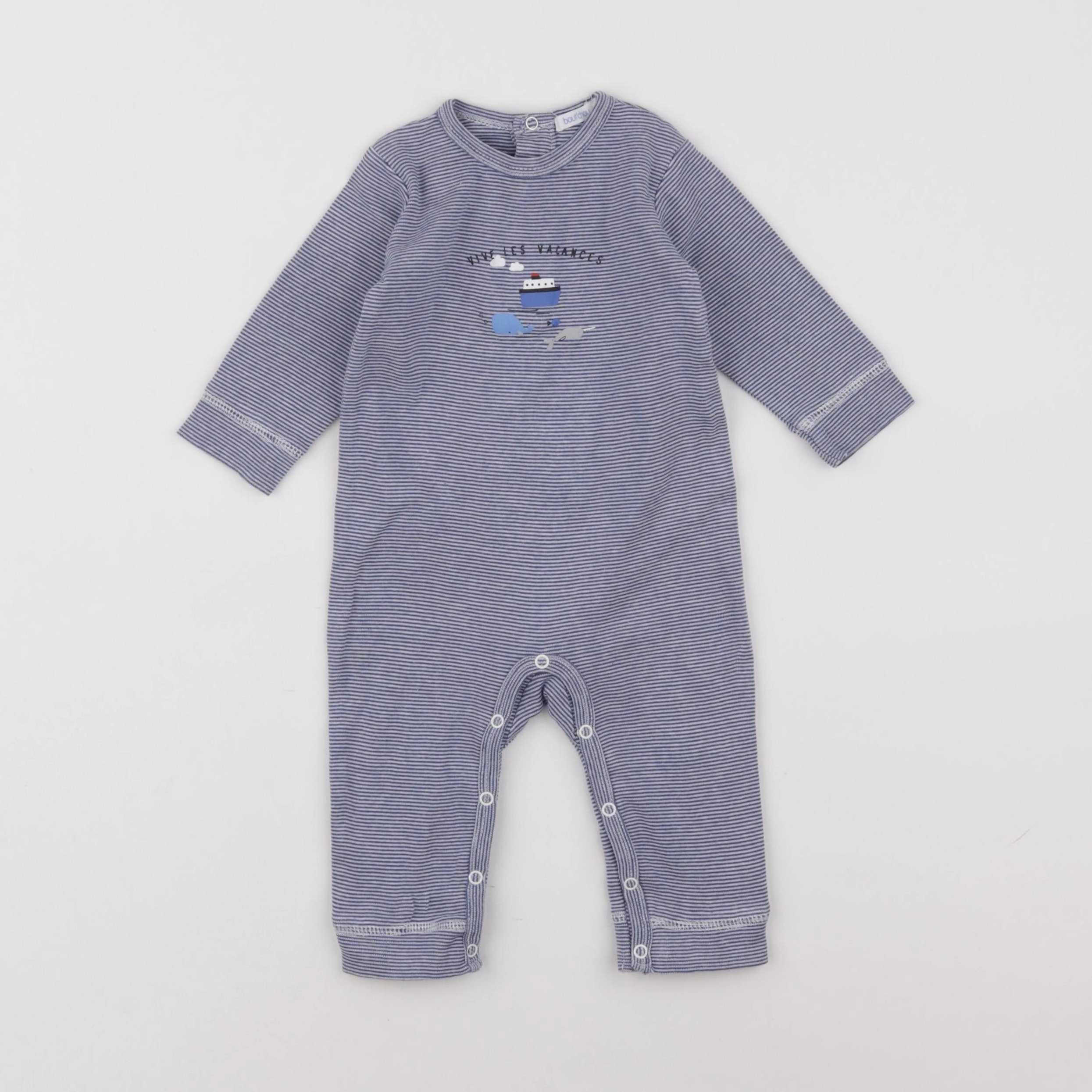 Boutchou - pyjama coton bleu - 6 mois