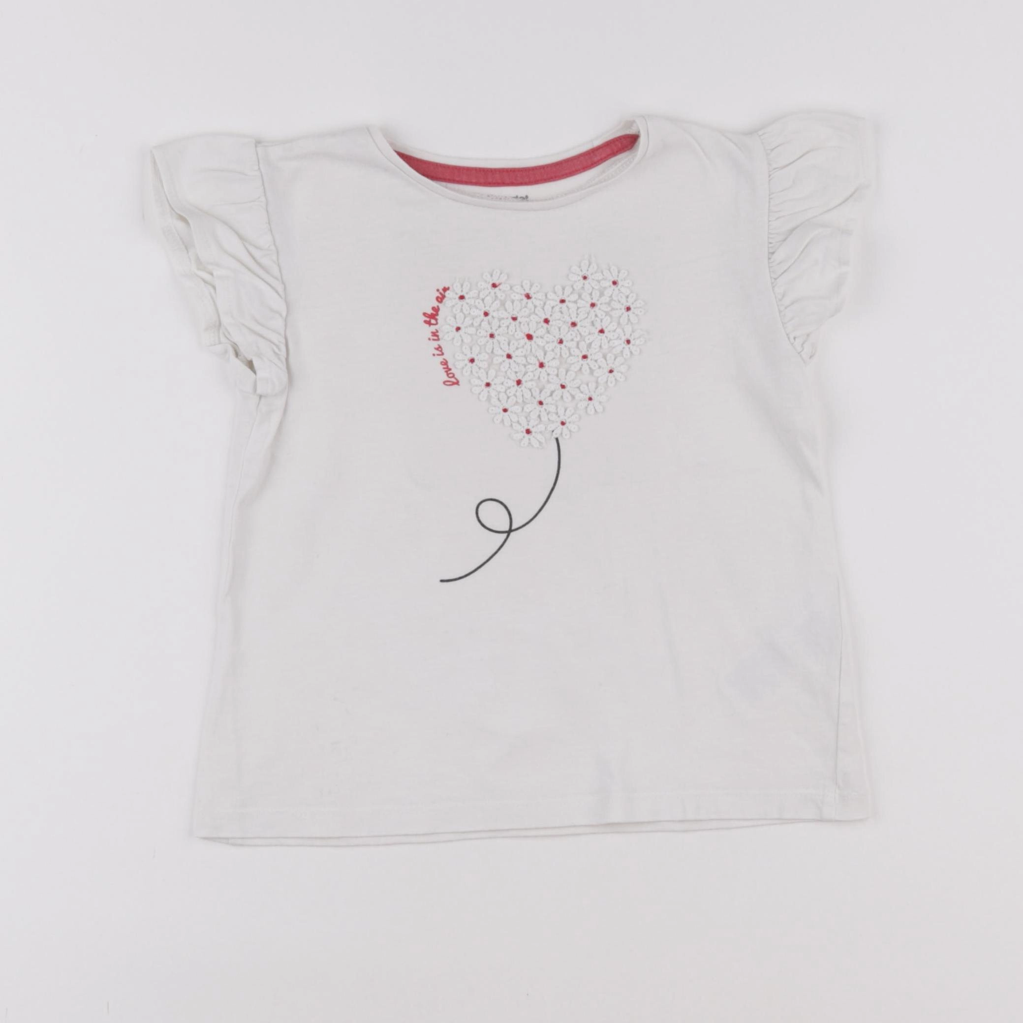 Vertbaudet - tee-shirt blanc - 4 ans