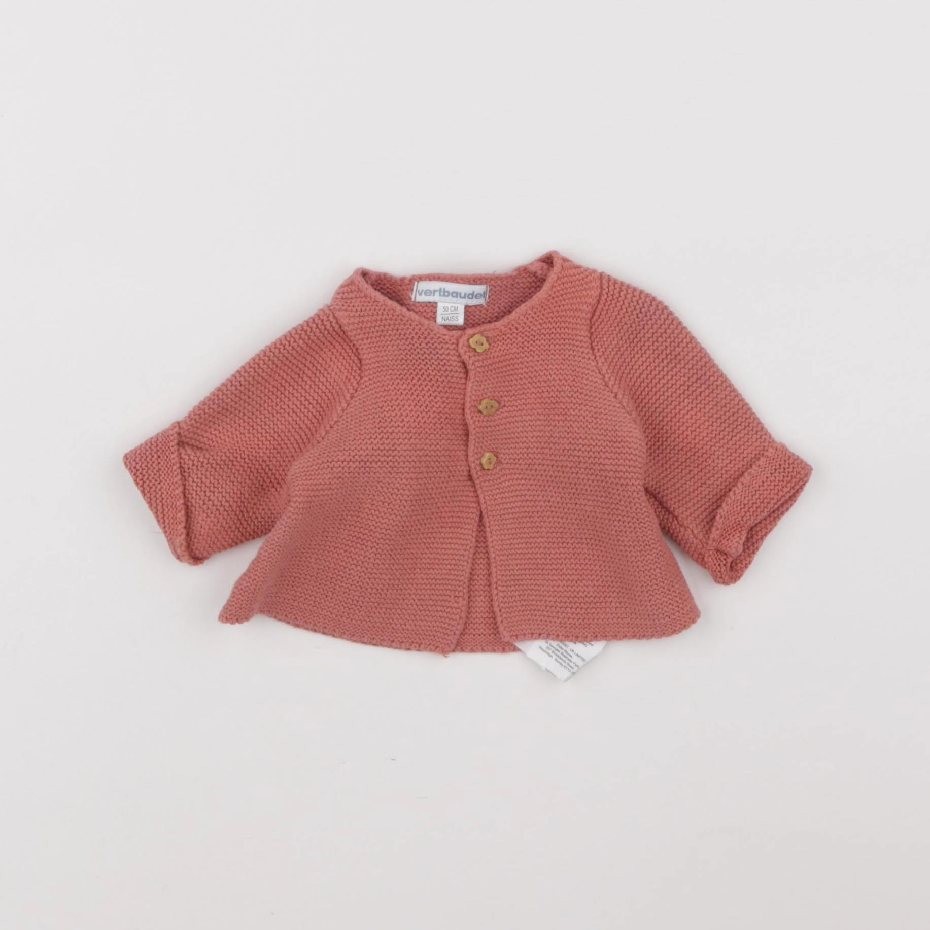 Vertbaudet - gilet rose - 0 mois