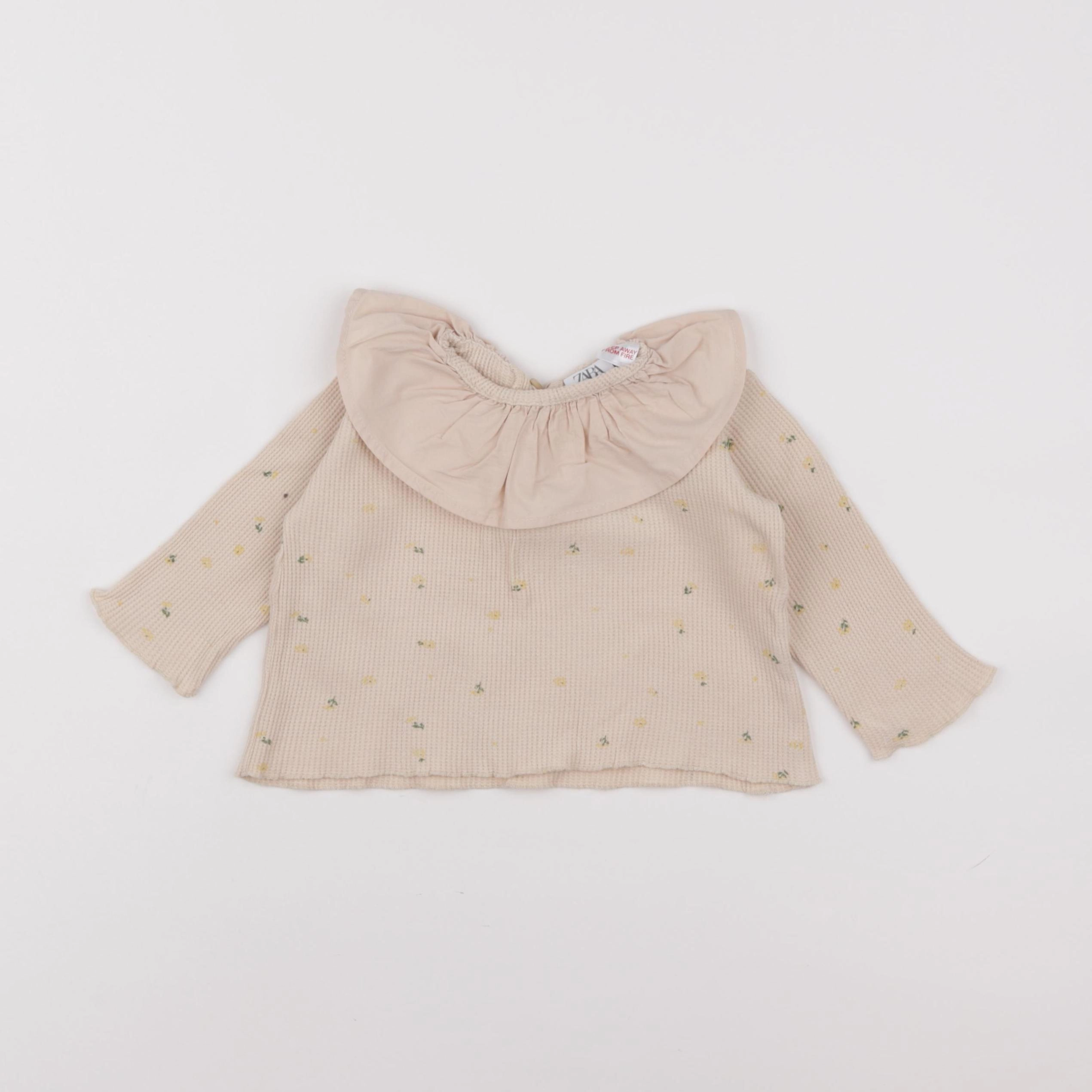 Zara - tee-shirt beige - 6/9 mois