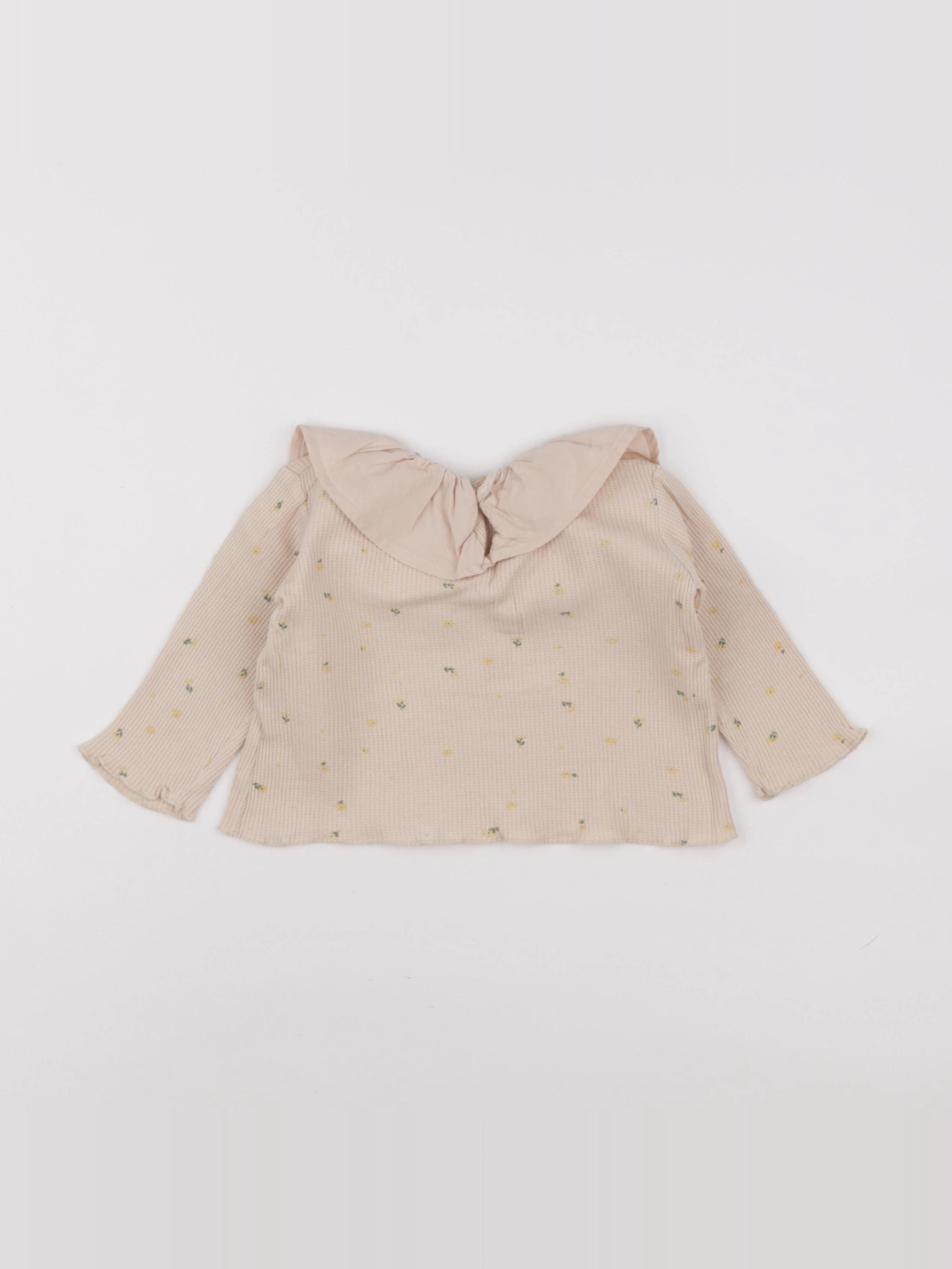 Zara - tee-shirt beige - 6/9 mois