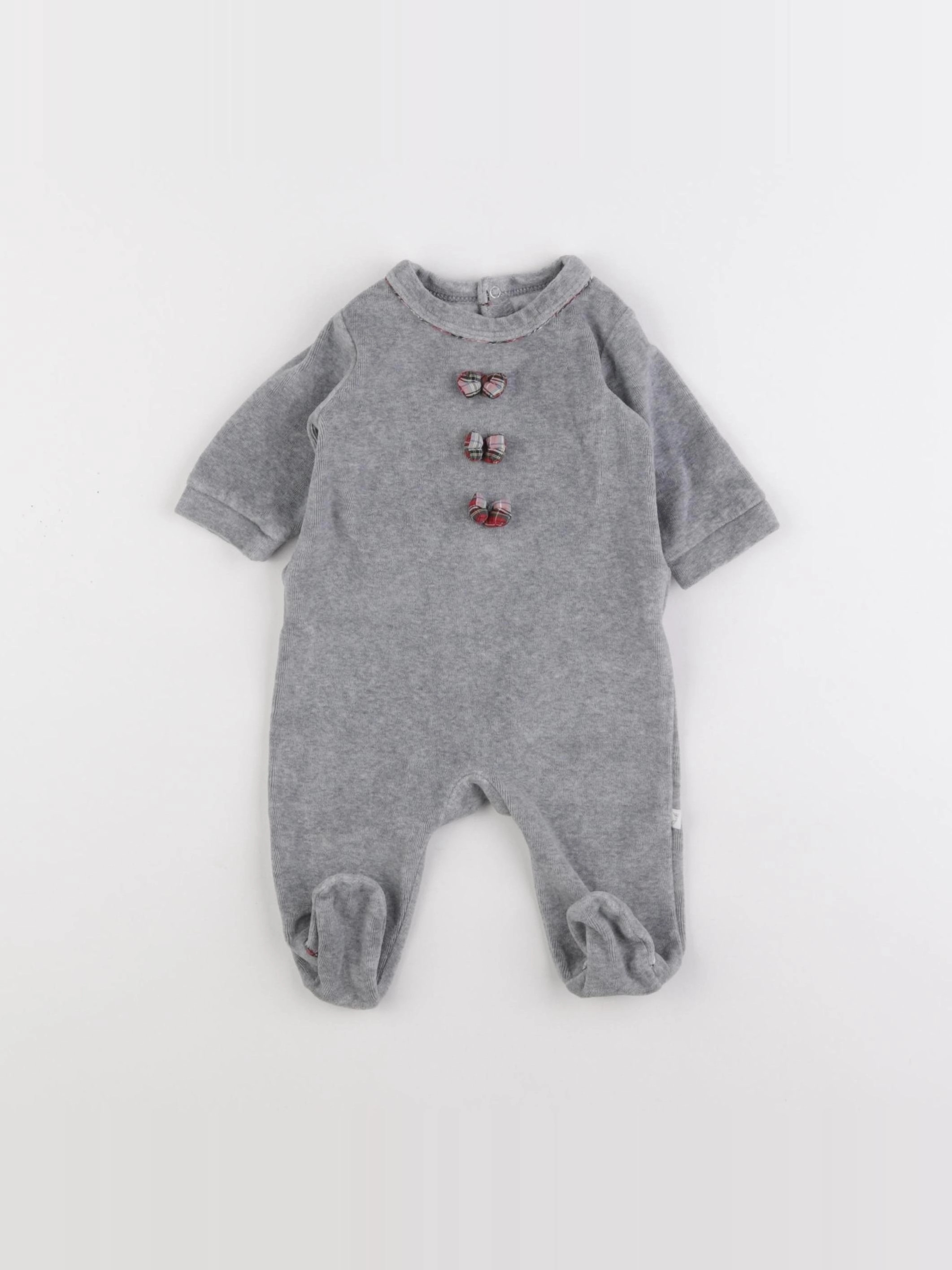 Jacadi - pyjama velours gris - 3 mois