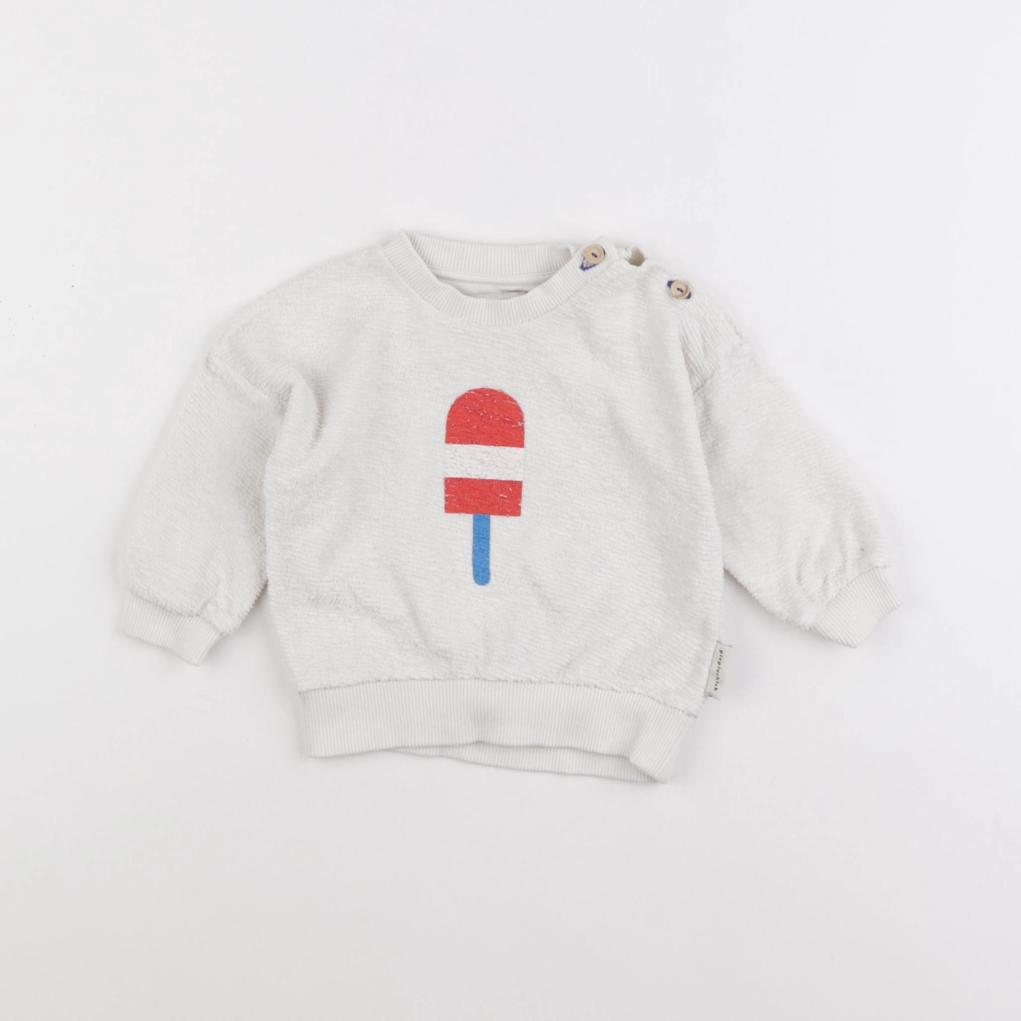 Piupiuchick - sweat blanc - 6 mois