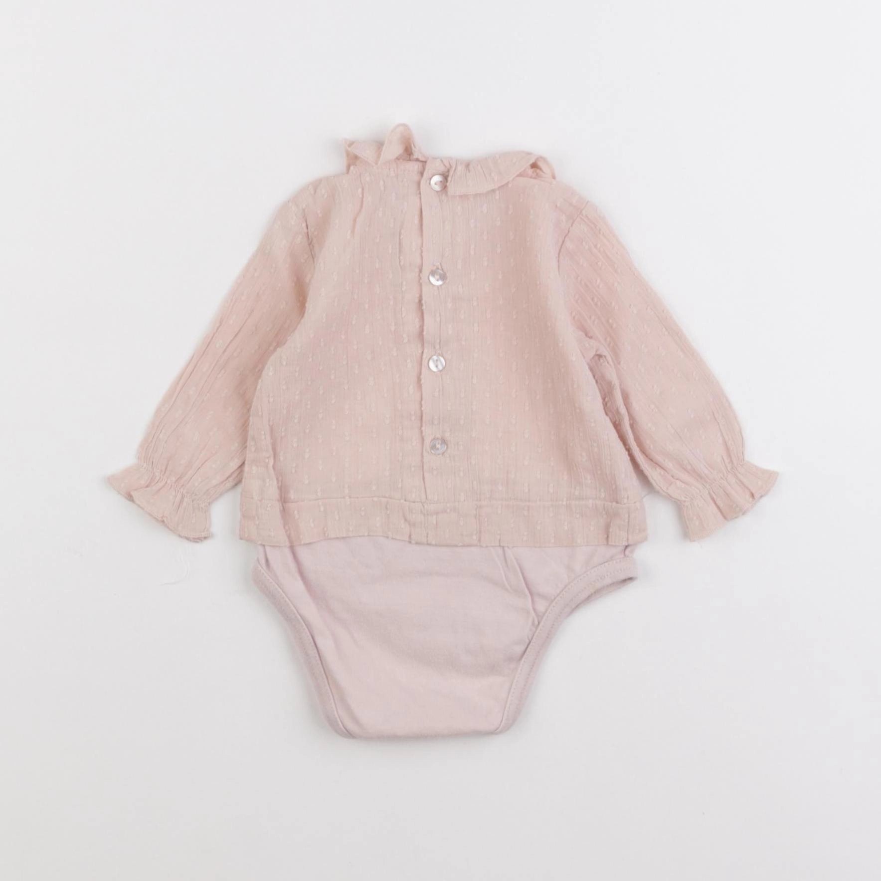 Zara - body blouse rose - 0/1 mois