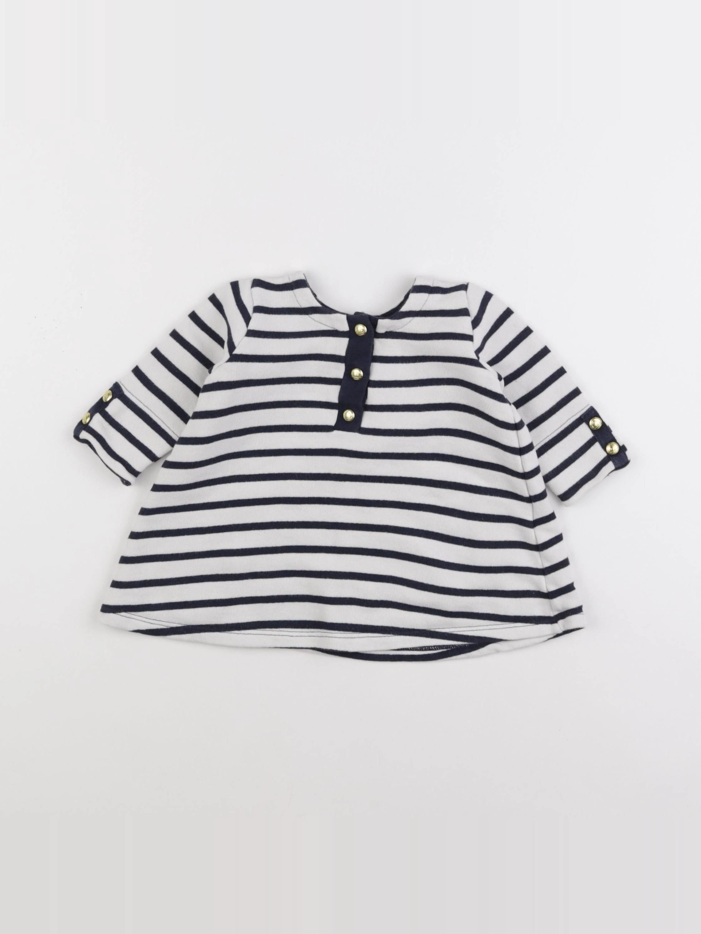 Petit Bateau - robe bleu - 6 mois