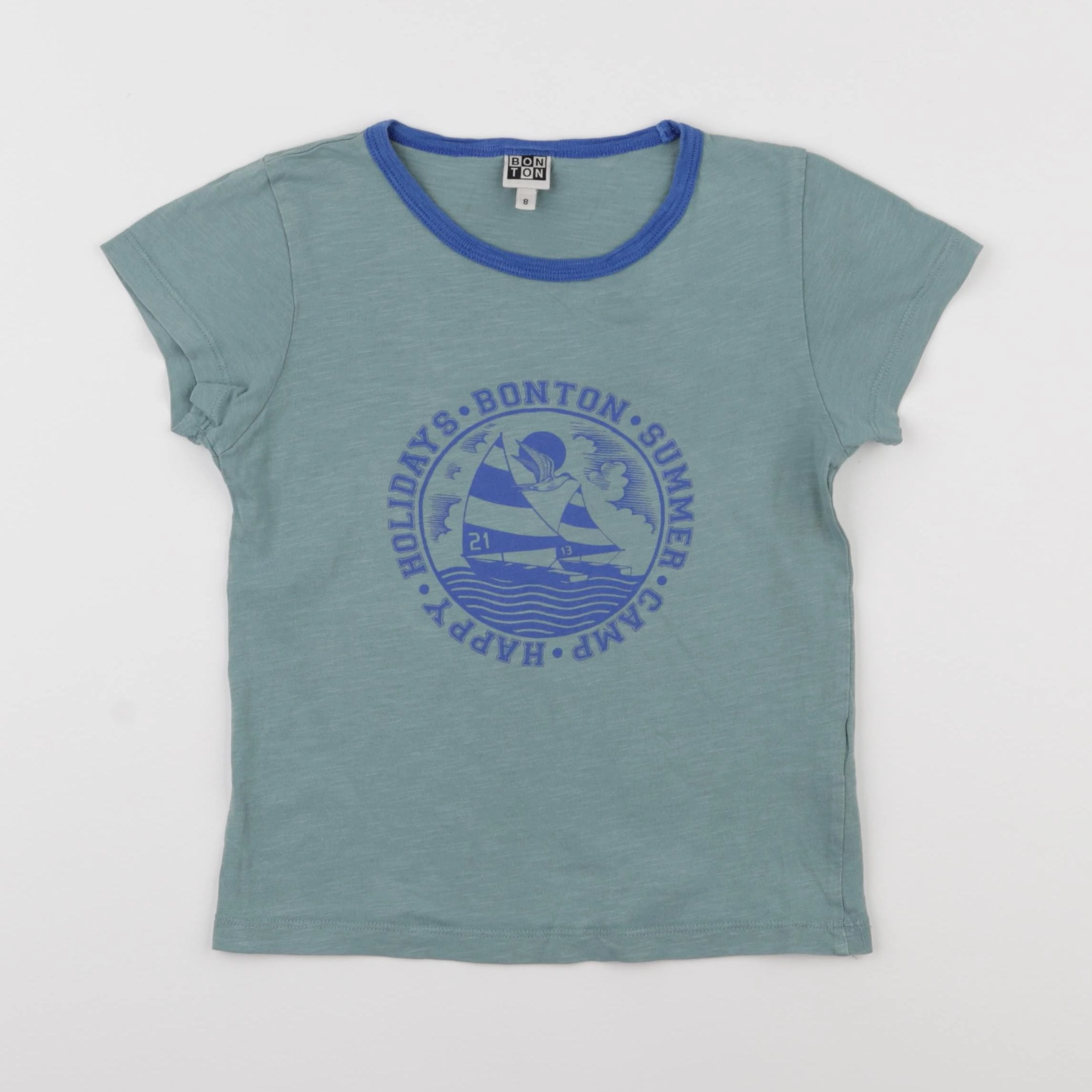 Bonton - tee-shirt bleu - 8 ans