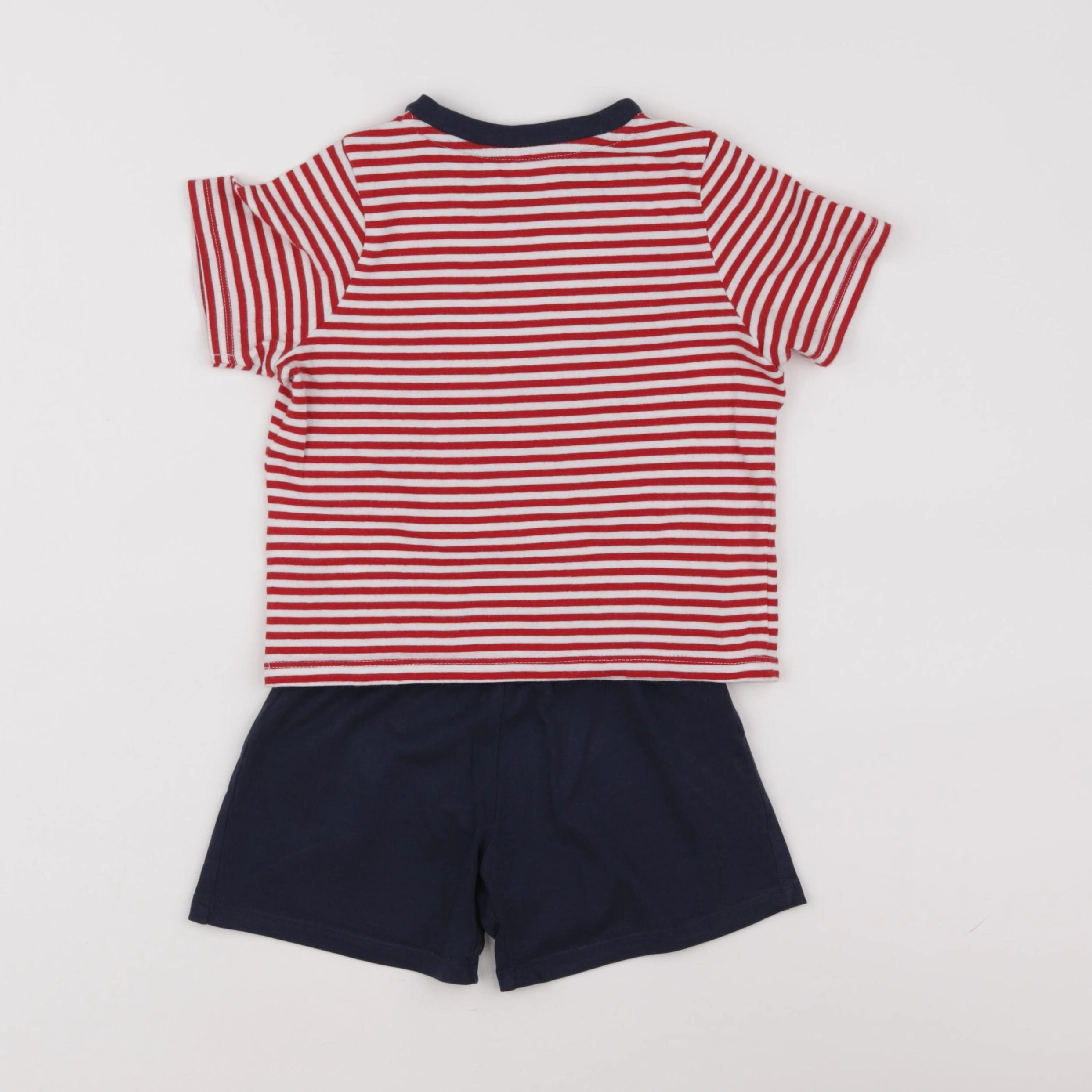 Vertbaudet - pyjama coton bleu, rouge - 3 ans