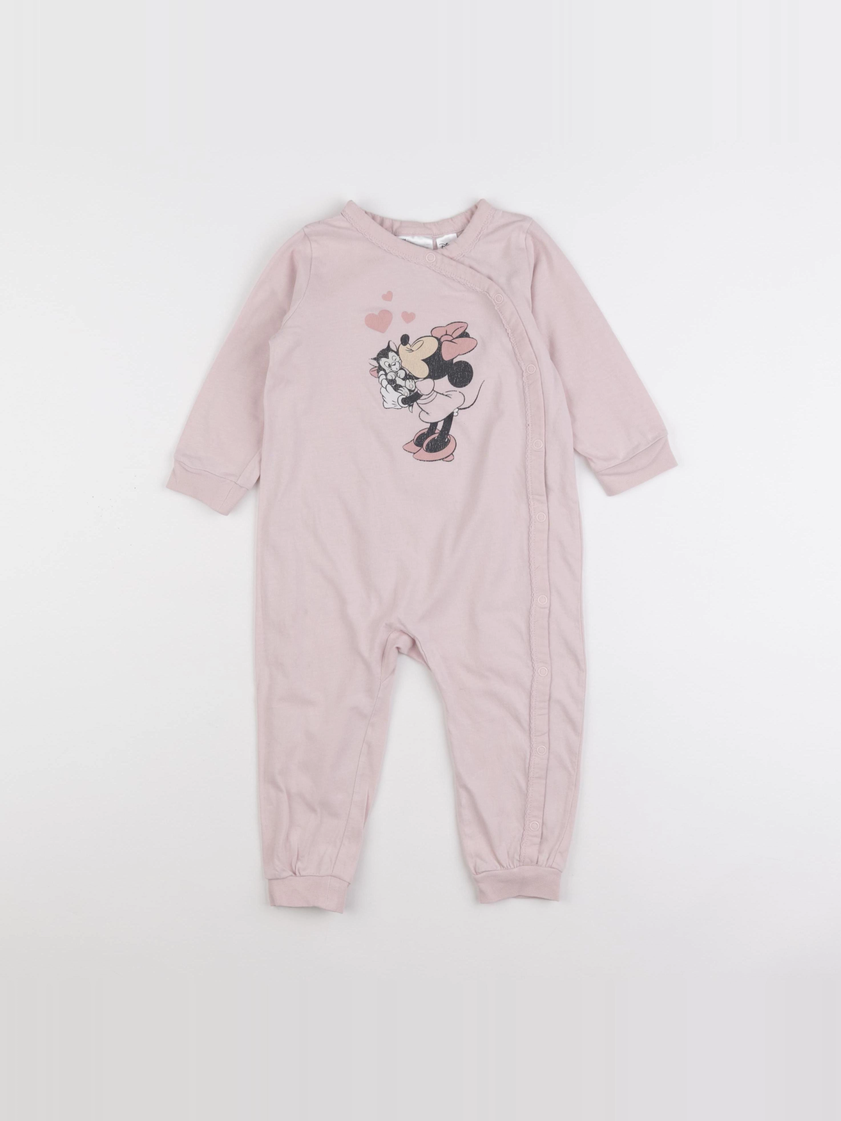 H&M - pyjama coton rose - 12/18 mois