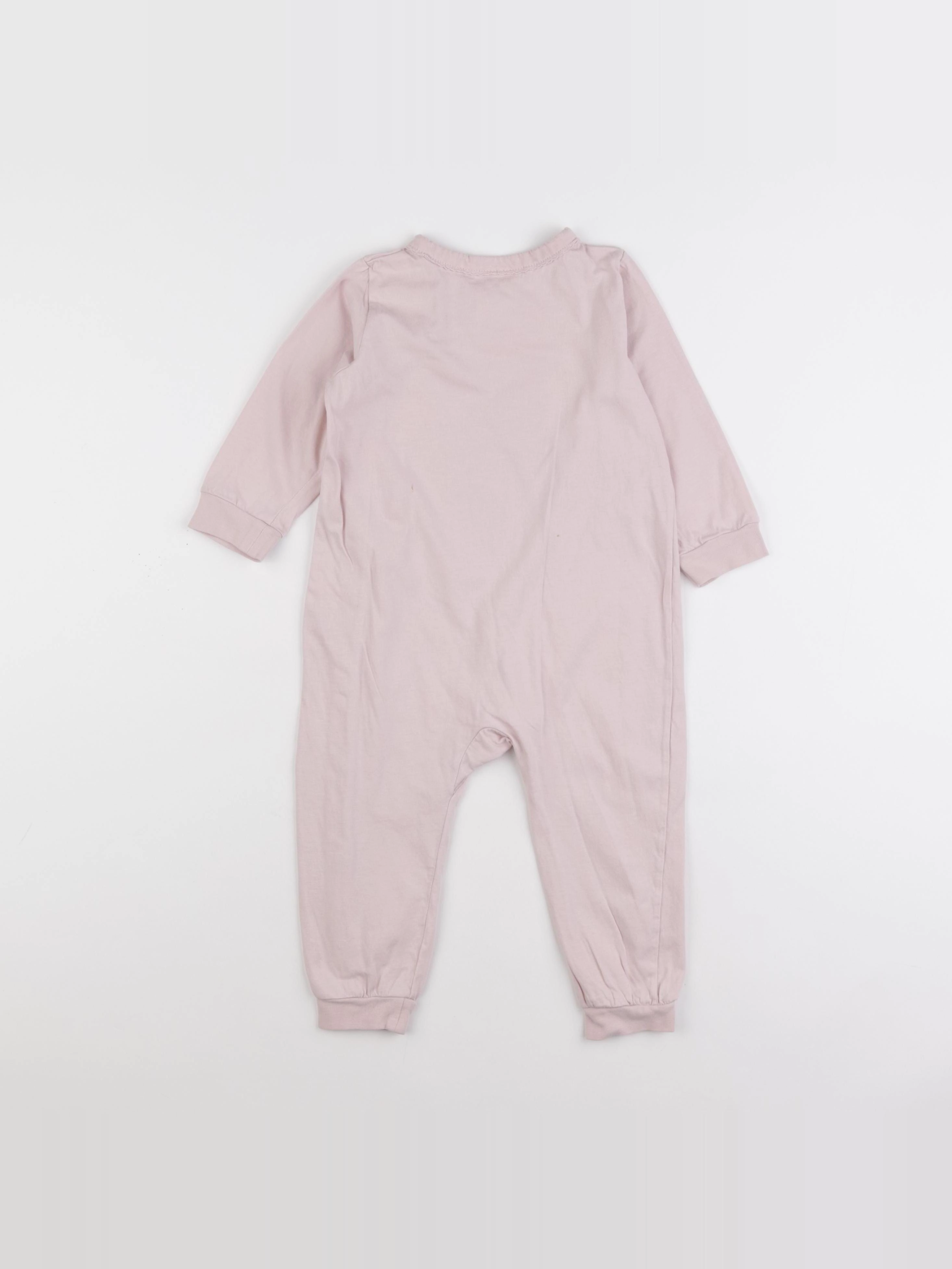 H&M - pyjama coton rose - 12/18 mois