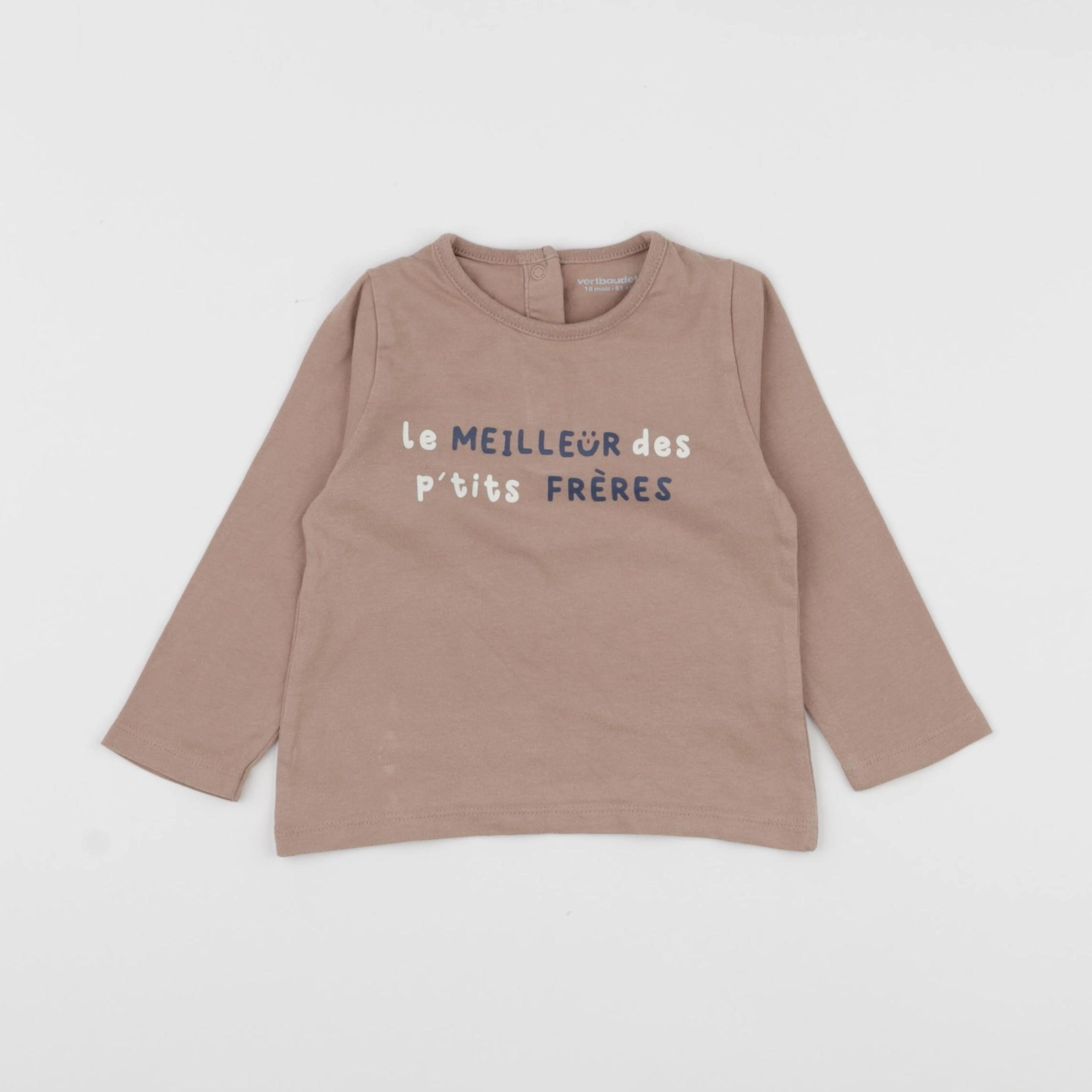 Vertbaudet - tee-shirt marron - 18 mois