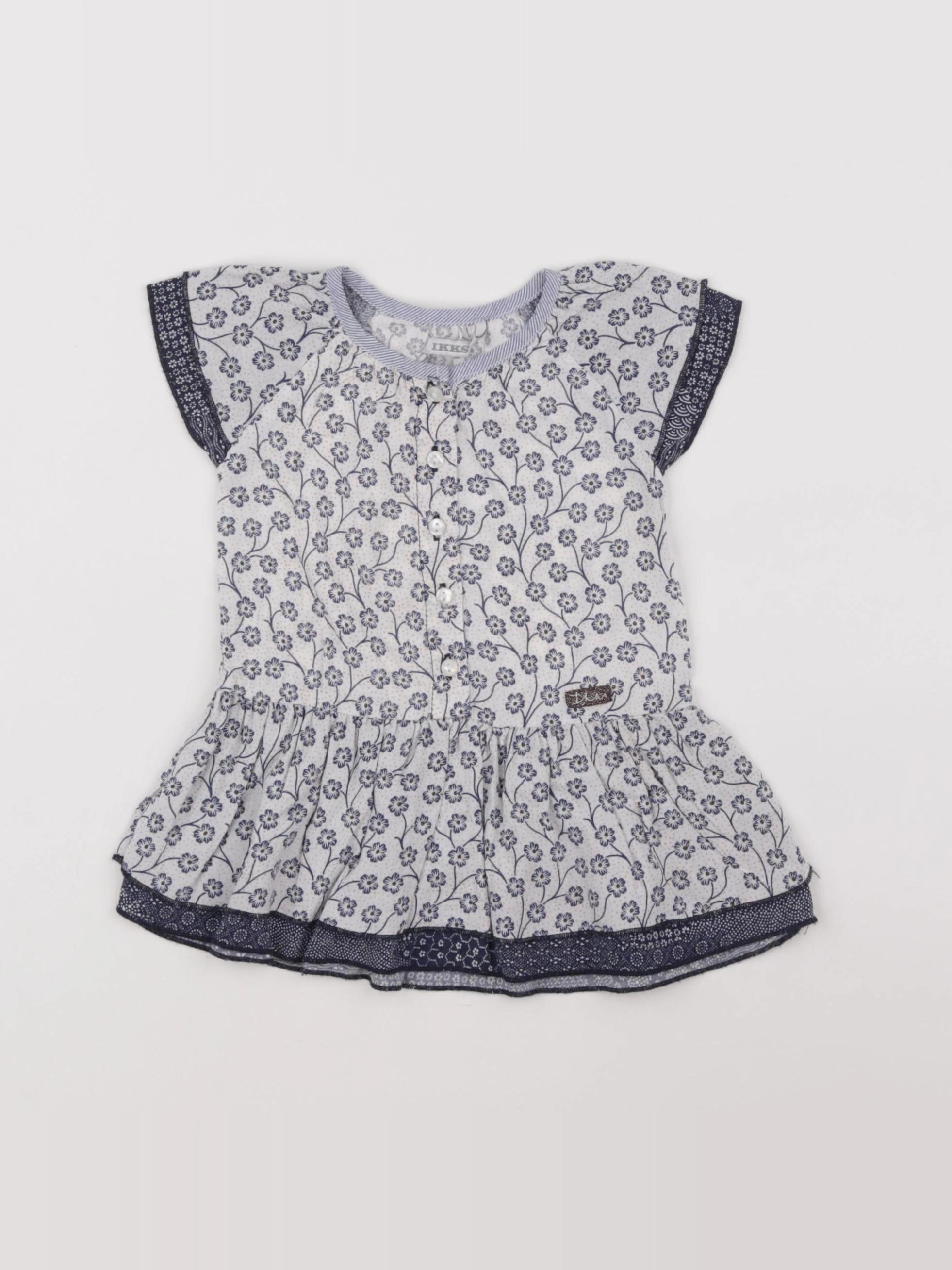 IKKS - robe blanc, bleu - 6 mois