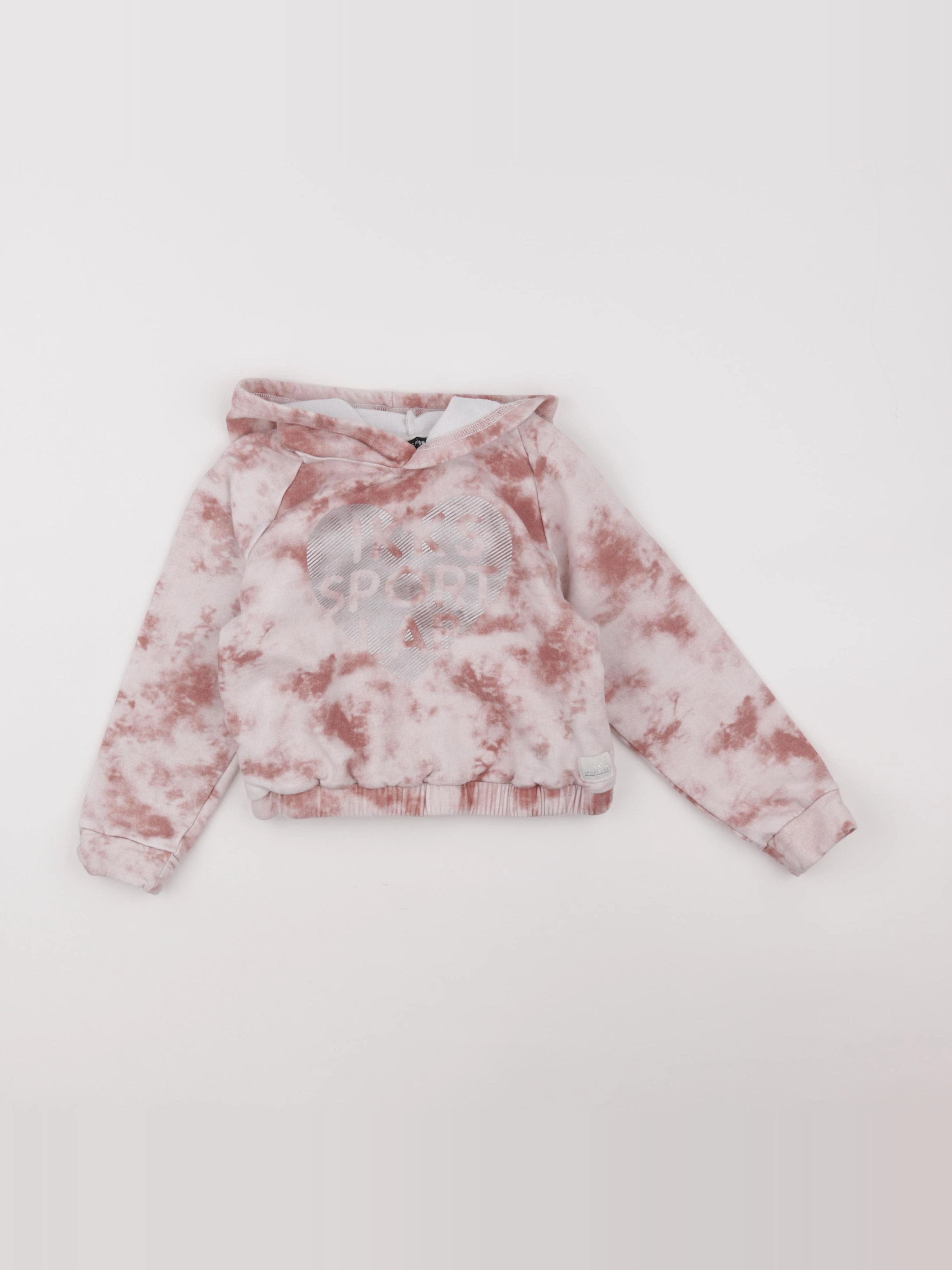 IKKS - sweat blanc, rose - 6 ans