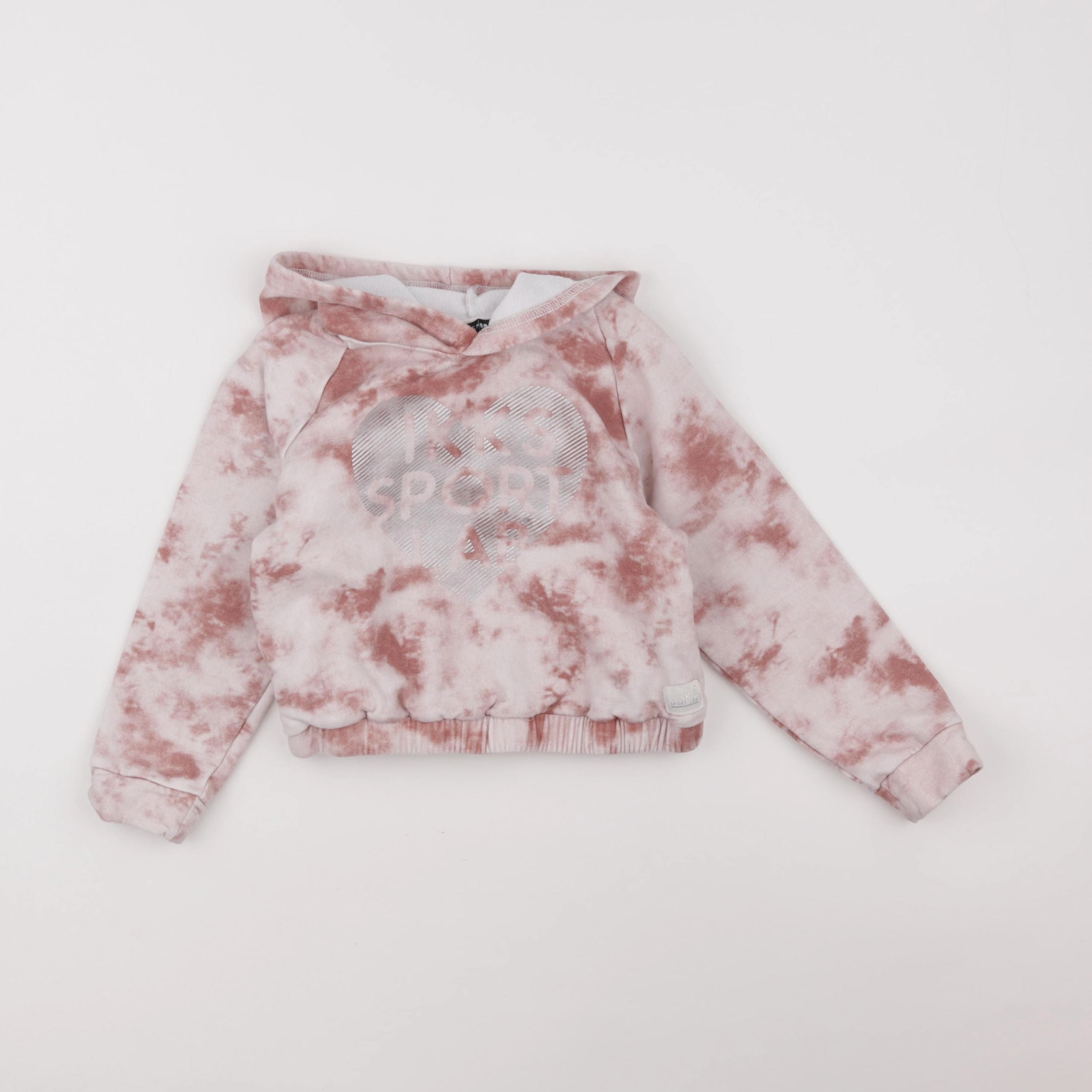 IKKS - sweat blanc, rose - 6 ans
