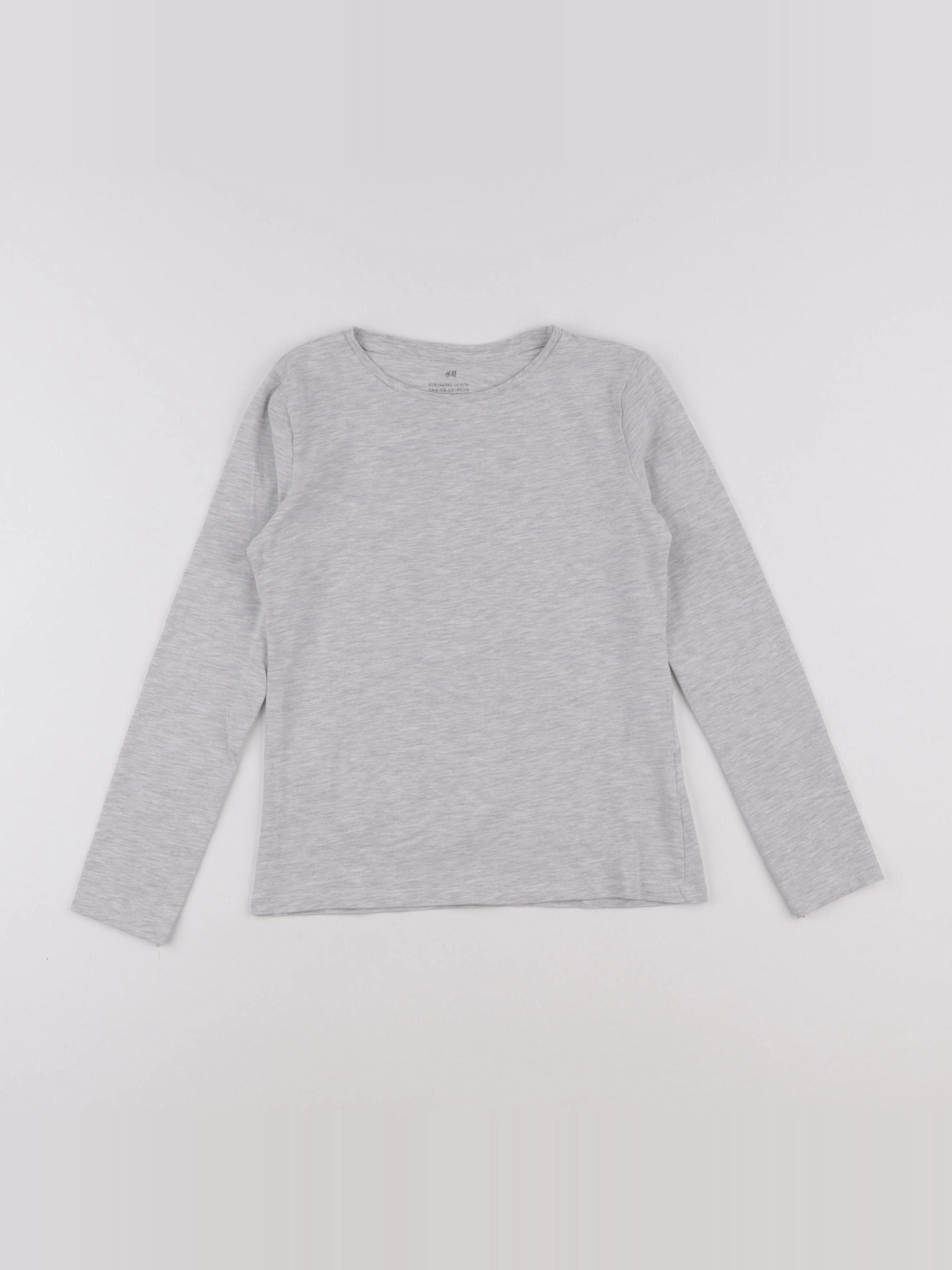 H&M - tee-shirt gris - 8/10 ans