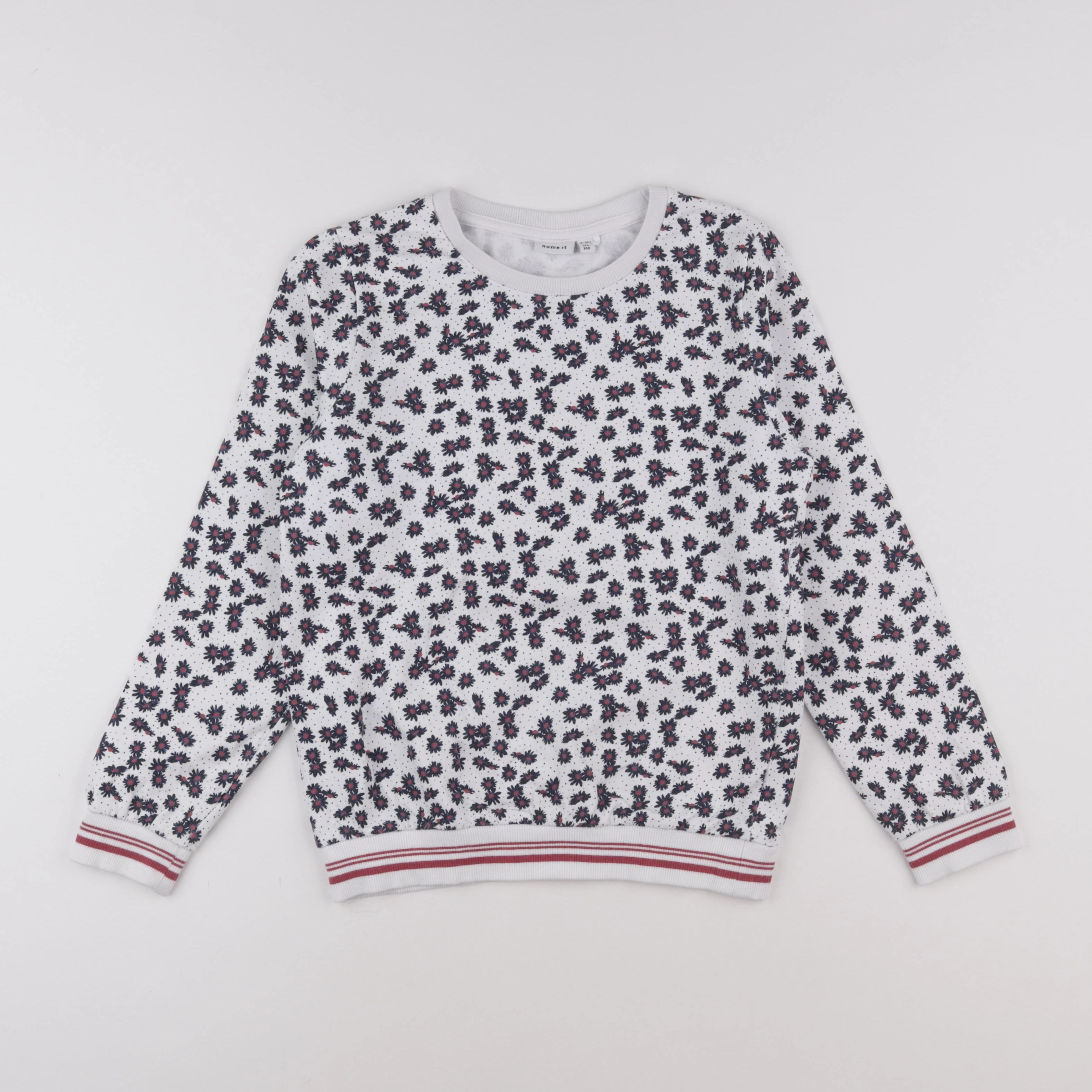 Name it - sweat blanc, bleu - 9/10 ans