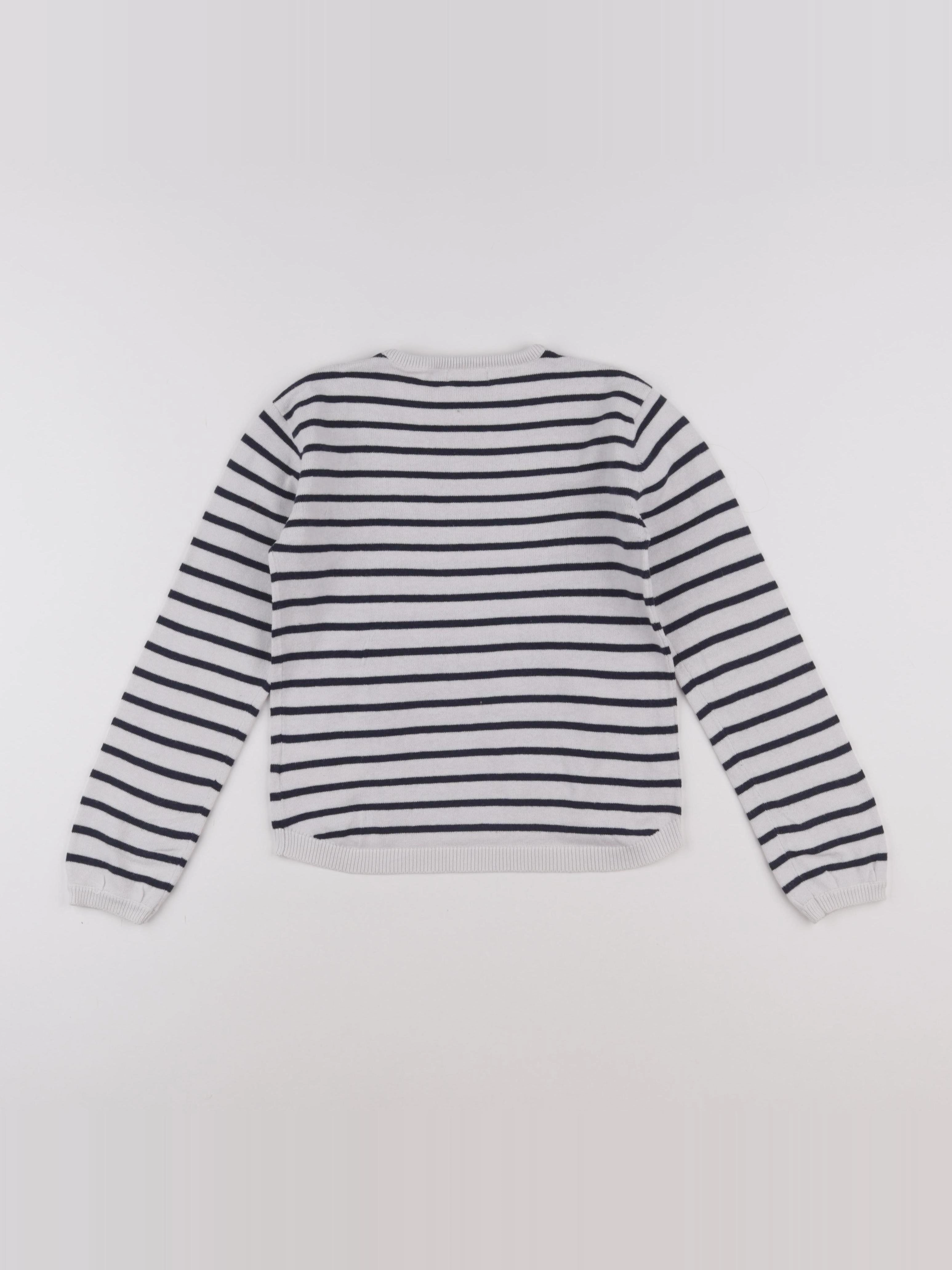 Vertbaudet - pull beige, bleu - 8 ans